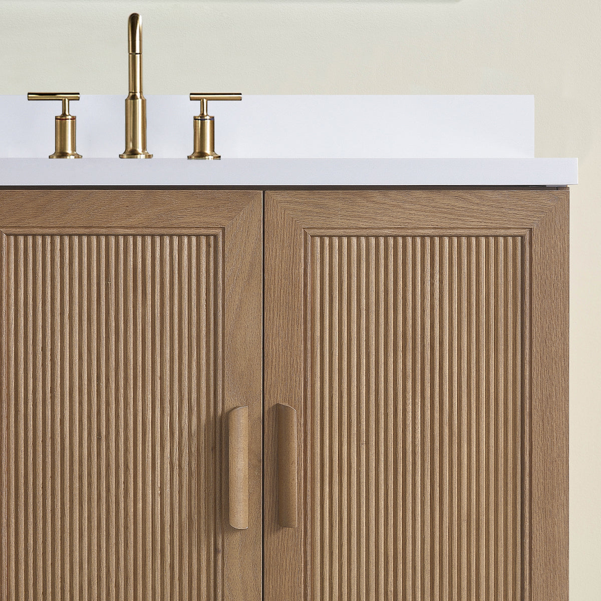 Fully Assembled 36''/48"/60"  Light Coffee Freestanding Single Sink Bathroom Vanity with Solid Wood Construction and Engineered White Top