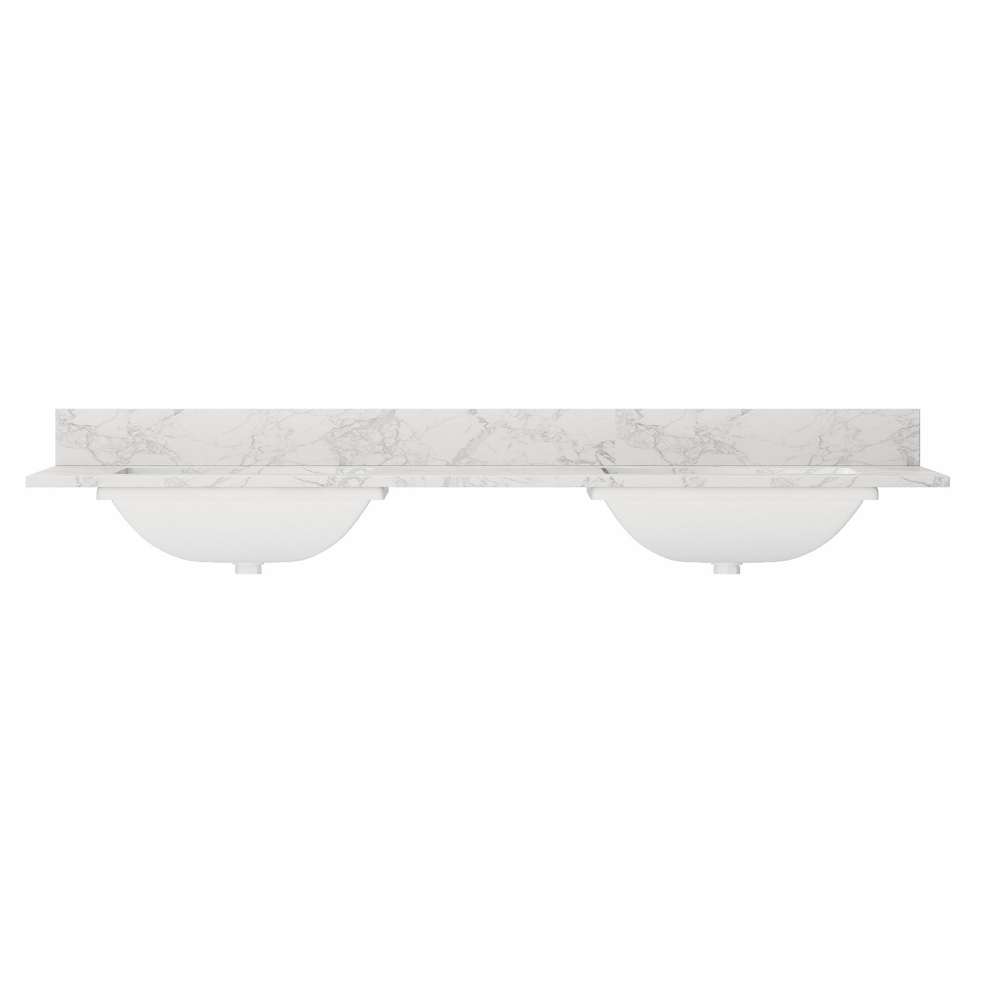 60" Bathroom Vanity Top with Double Sinks and Backsplash