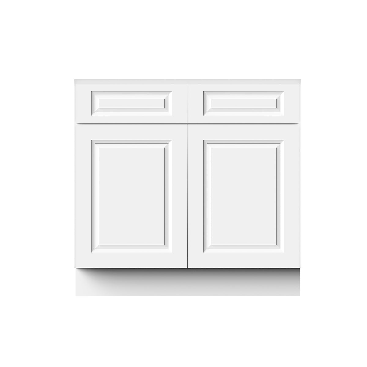 Glacier White RTA 36"W x 21"D x 34.5"H Vanity Base Cabinet with 2 Doors and 1 False Drawer