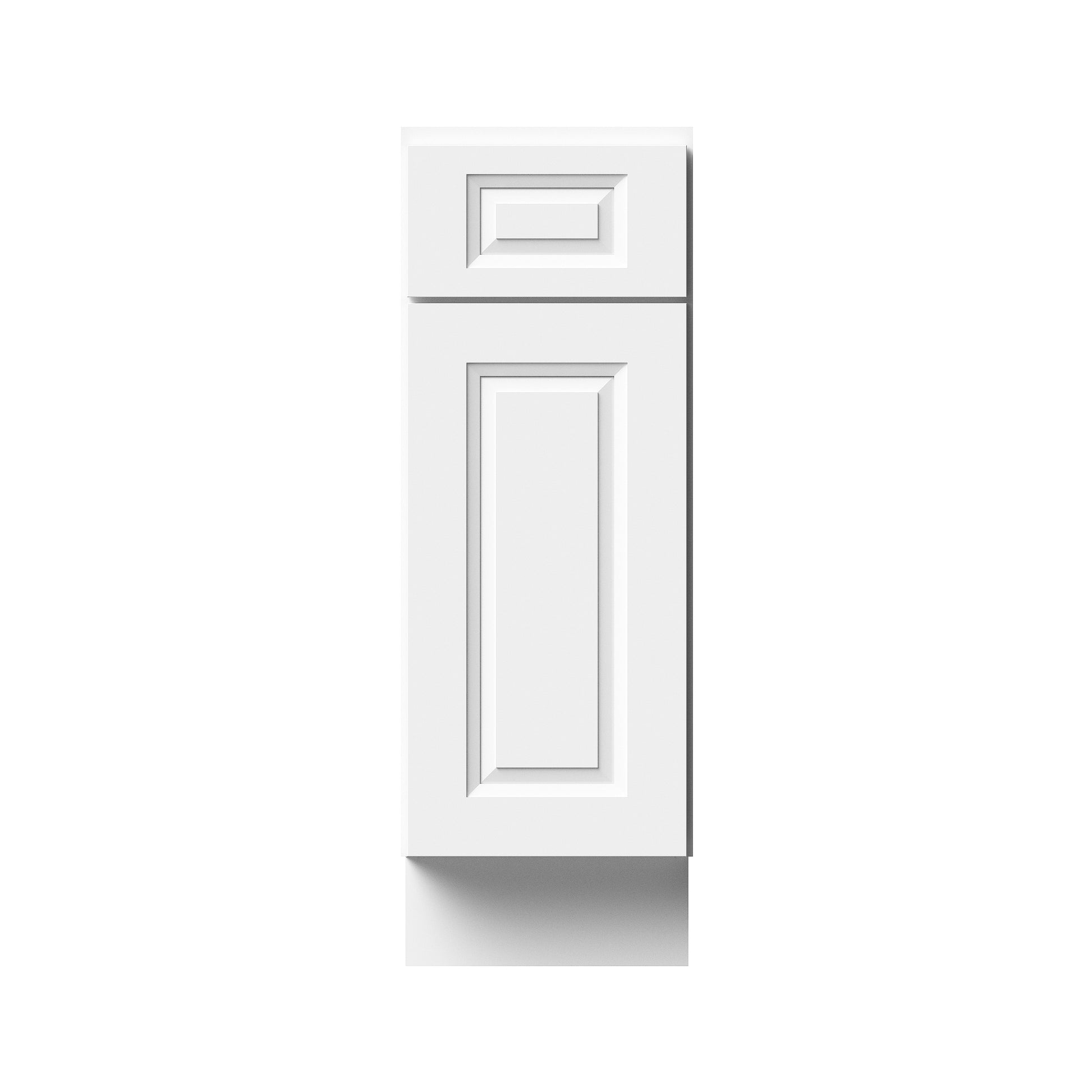 Glacier White RTA 12"-21"W x 24"D x 34.5"H Standard Base Cabinets With 1 Door, 1 Drawer & 1 Shelf