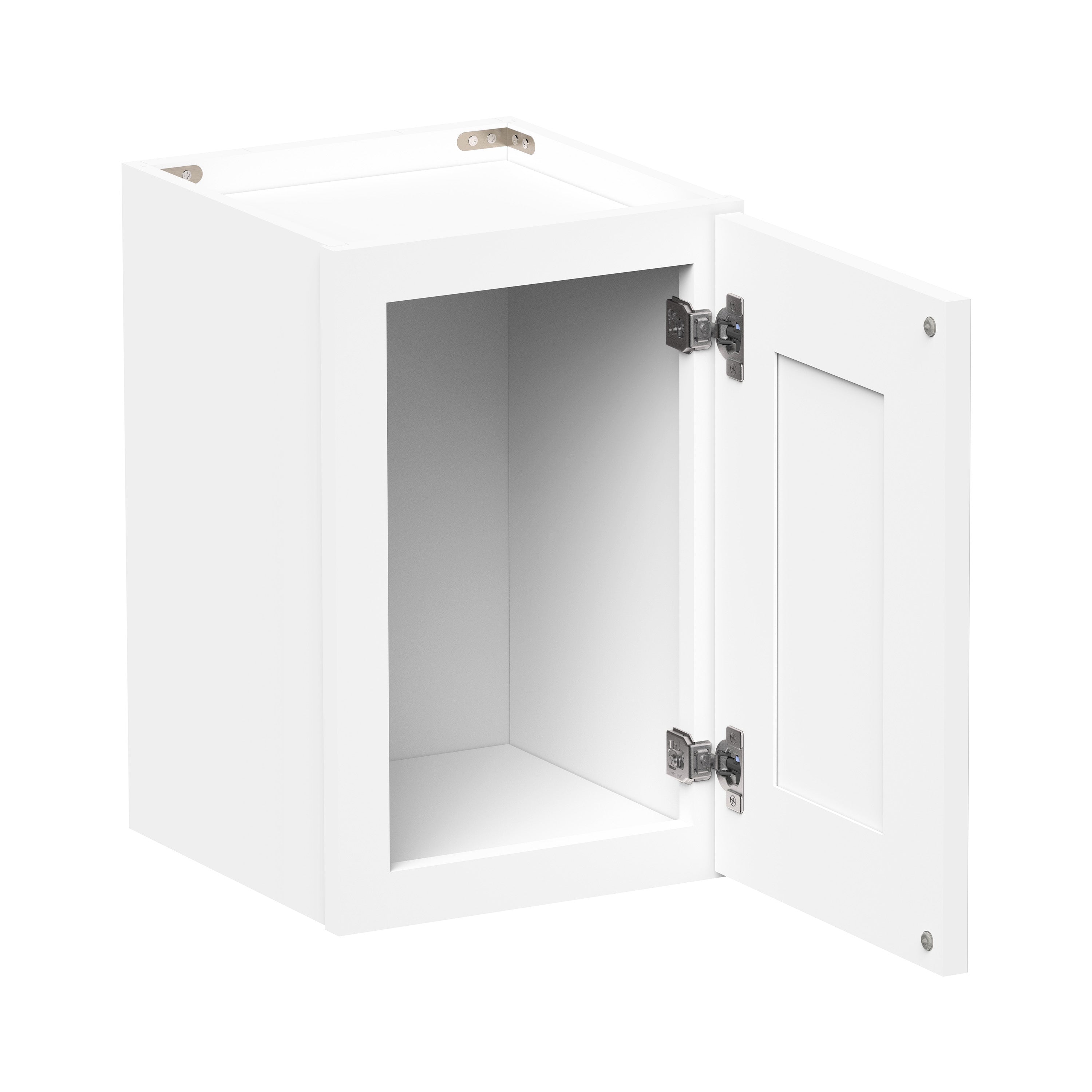 Glacier White RTA 12"-21"W x 12"D x 18"H Short Wall Cabinets With 1 Door