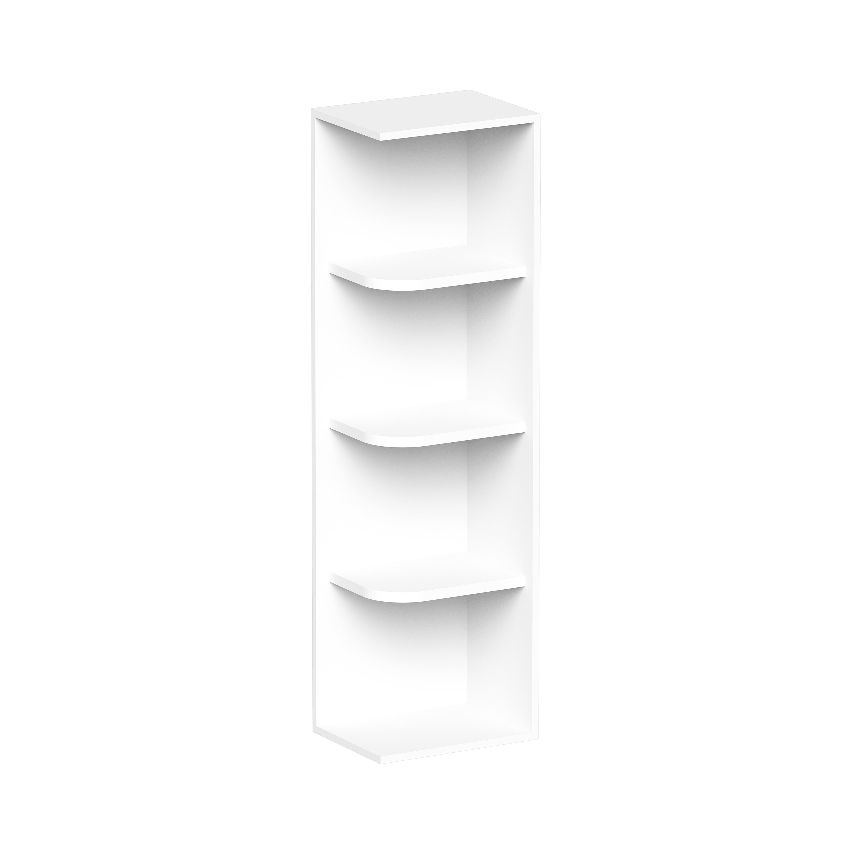 Glacier White RTA 12"W x 9"D x 42"H Open Wall Cabinets With 3 Shelves