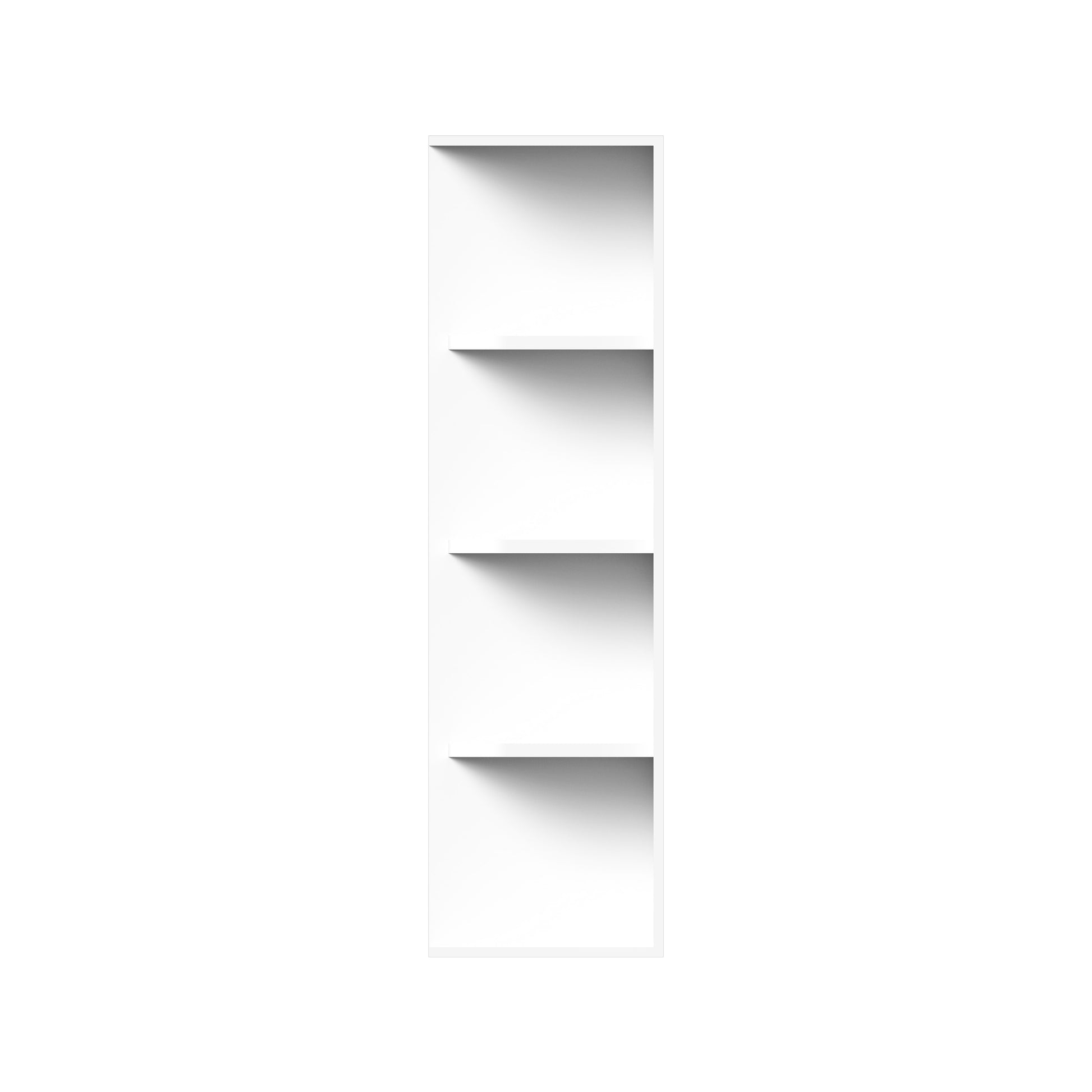 Glacier White RTA 12"W x 9"D x 42"H Open Wall Cabinets With 3 Shelves