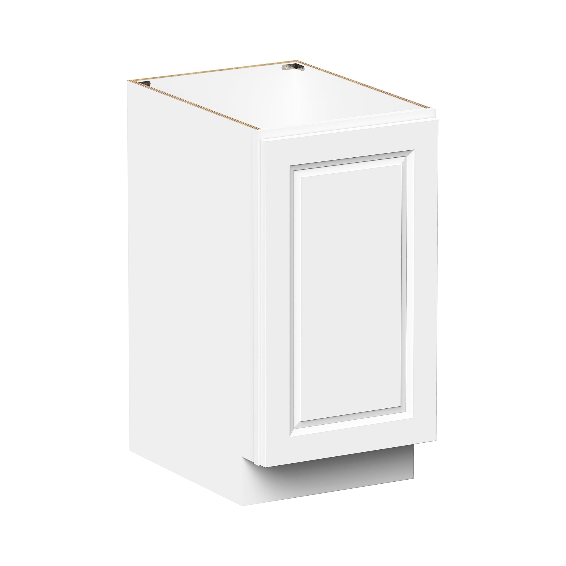 Glacier White RTA 18"/21"W x 24"D x 34.5"H Full Height Door Base Cabinets With 1 Door & 1 Shelf