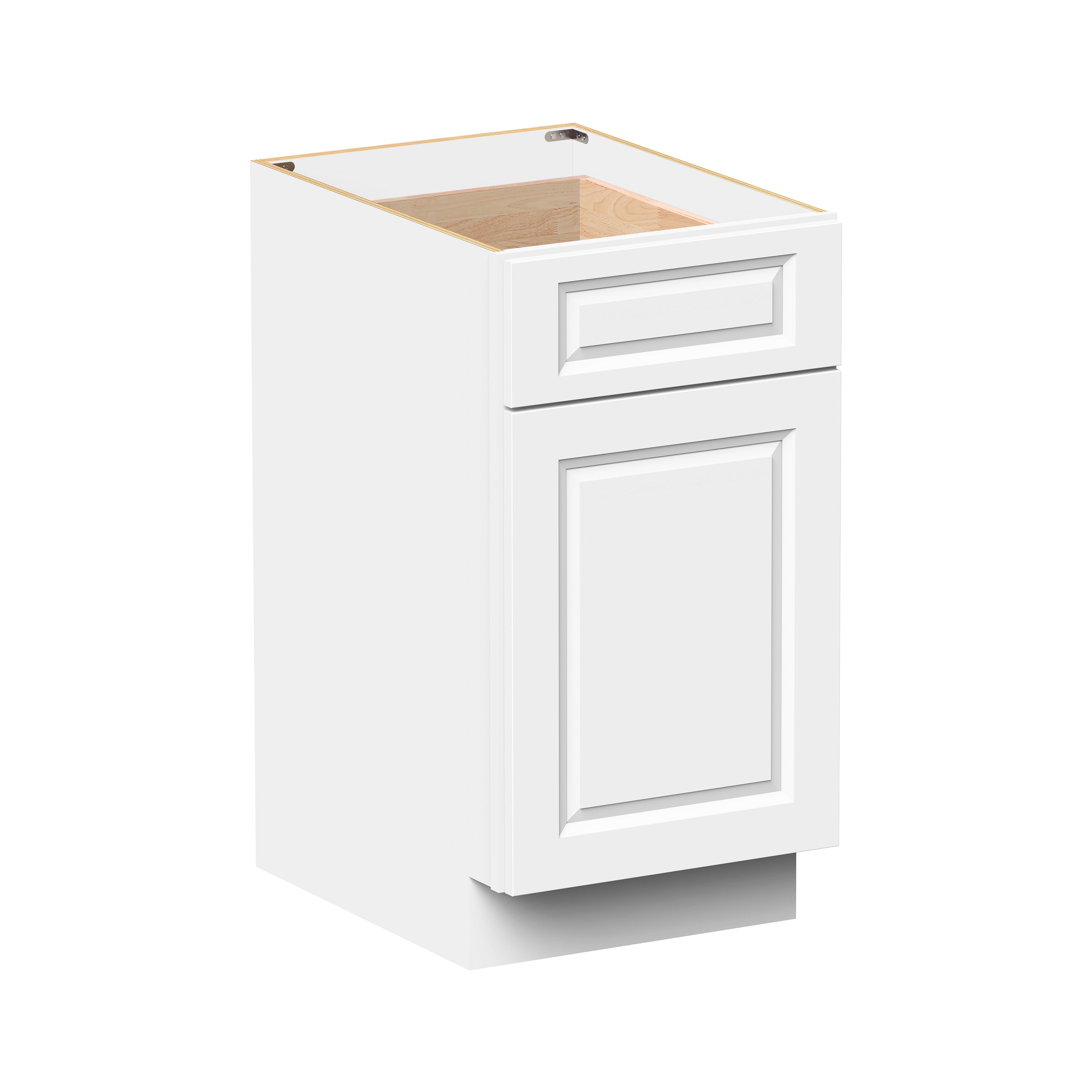 Glacier White RTA 18"W x 24"D x 34.5"H Waste Basket Base Cabinet With 2 Drawers (Waste Basket Excluded)