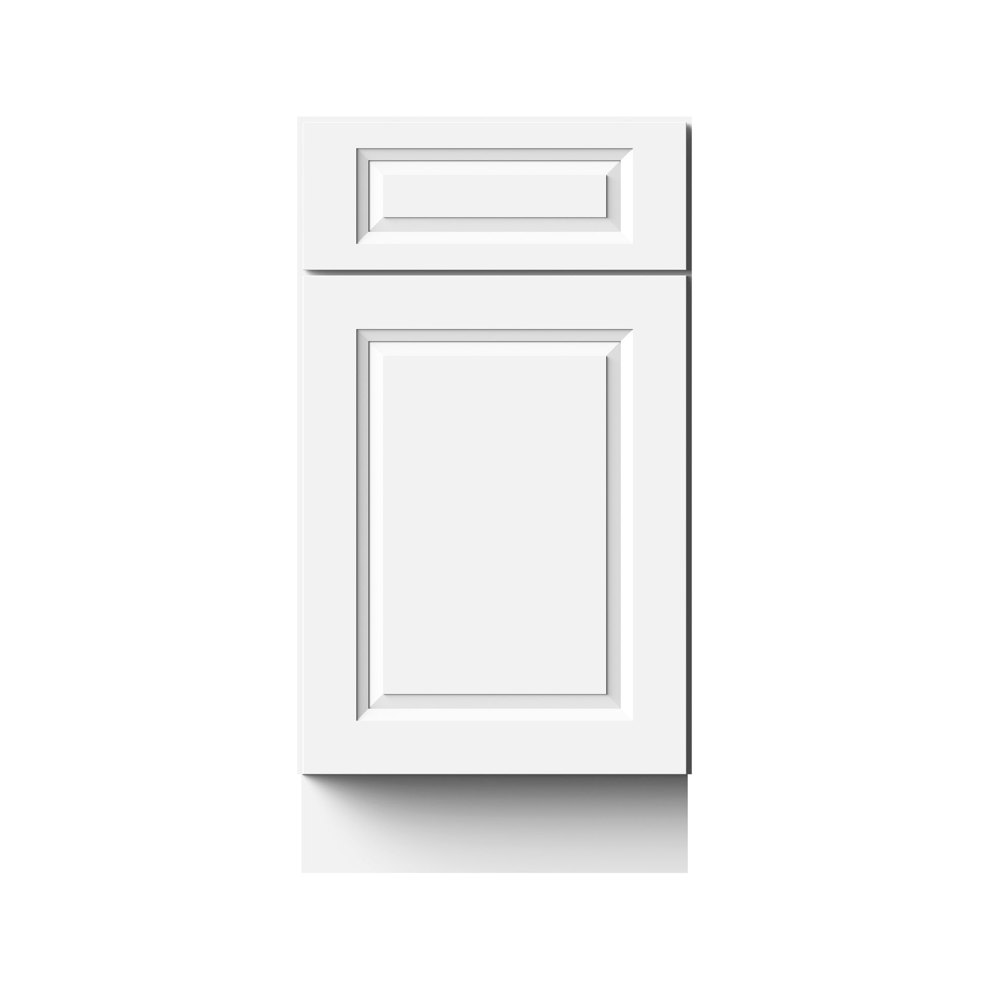 Glacier White RTA 18"W x 24"D x 34.5"H Waste Basket Base Cabinet With 2 Drawers (Waste Basket Excluded)