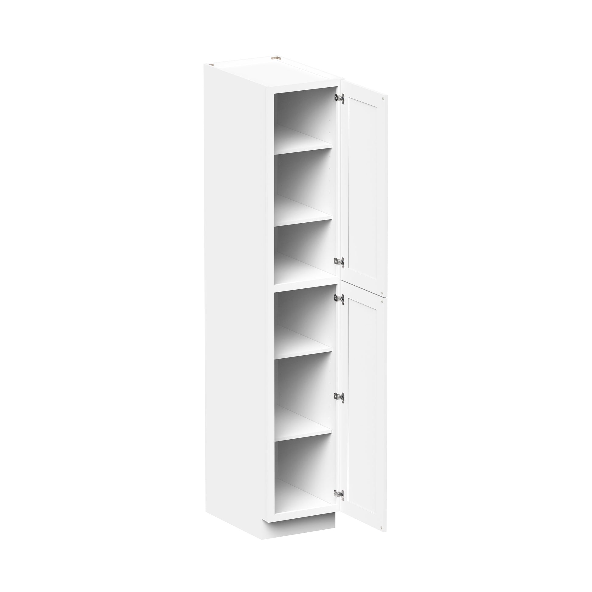Glacier White RTA 18"W x 27"D x 96"H Pantry Tall Cabinet With 2 Doors & 5 Shelves