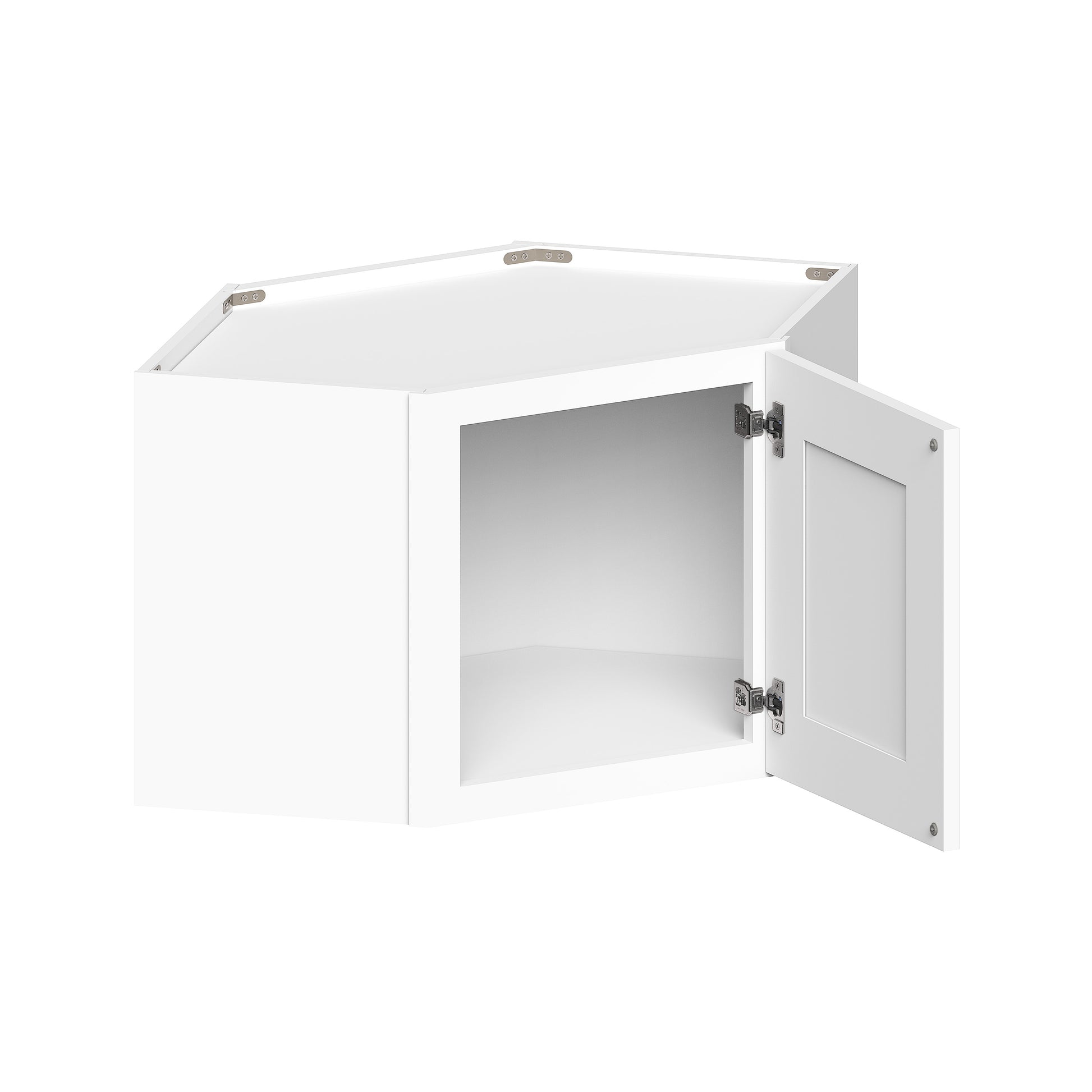 Glacier White RTA 24"W x 12"D x 18"H Wall Diagonal Corner Cabinets With 1 Door