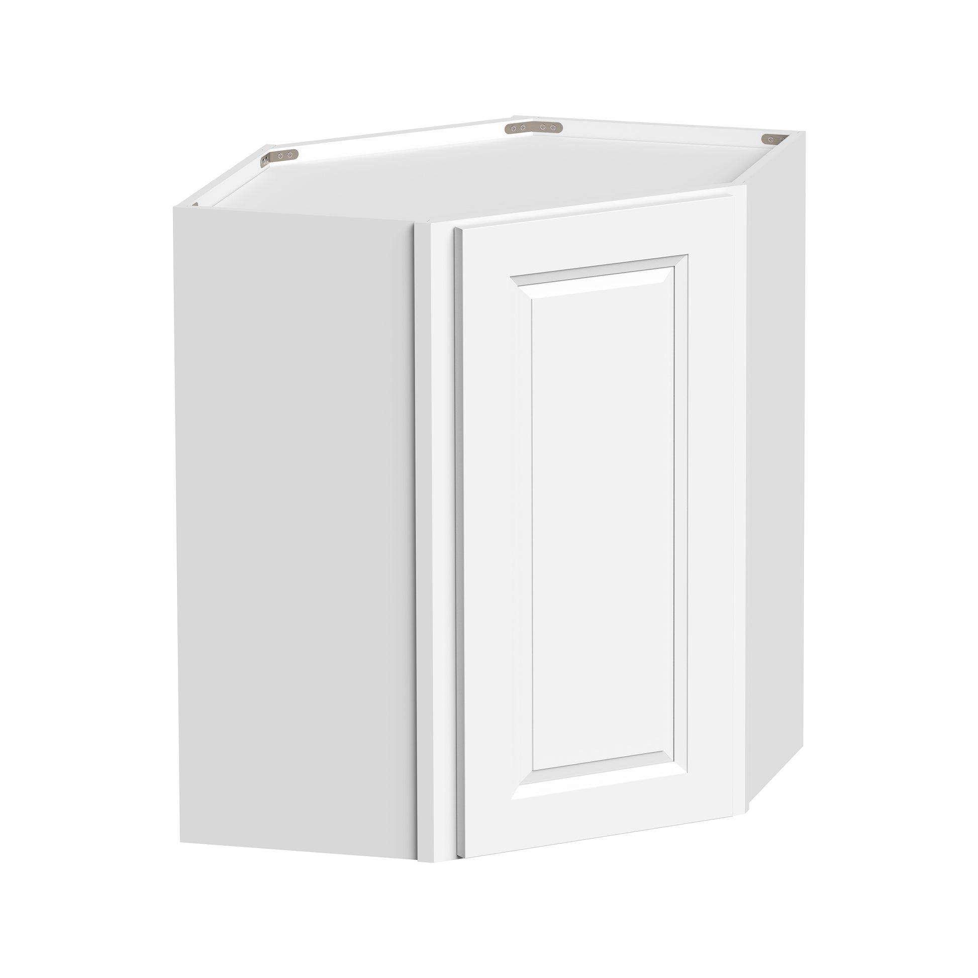 Glacier White RTA 24"W x 12"D x 30"/36"H Wall Diagonal Corner Cabinets With 1 Door & 2 Shelves