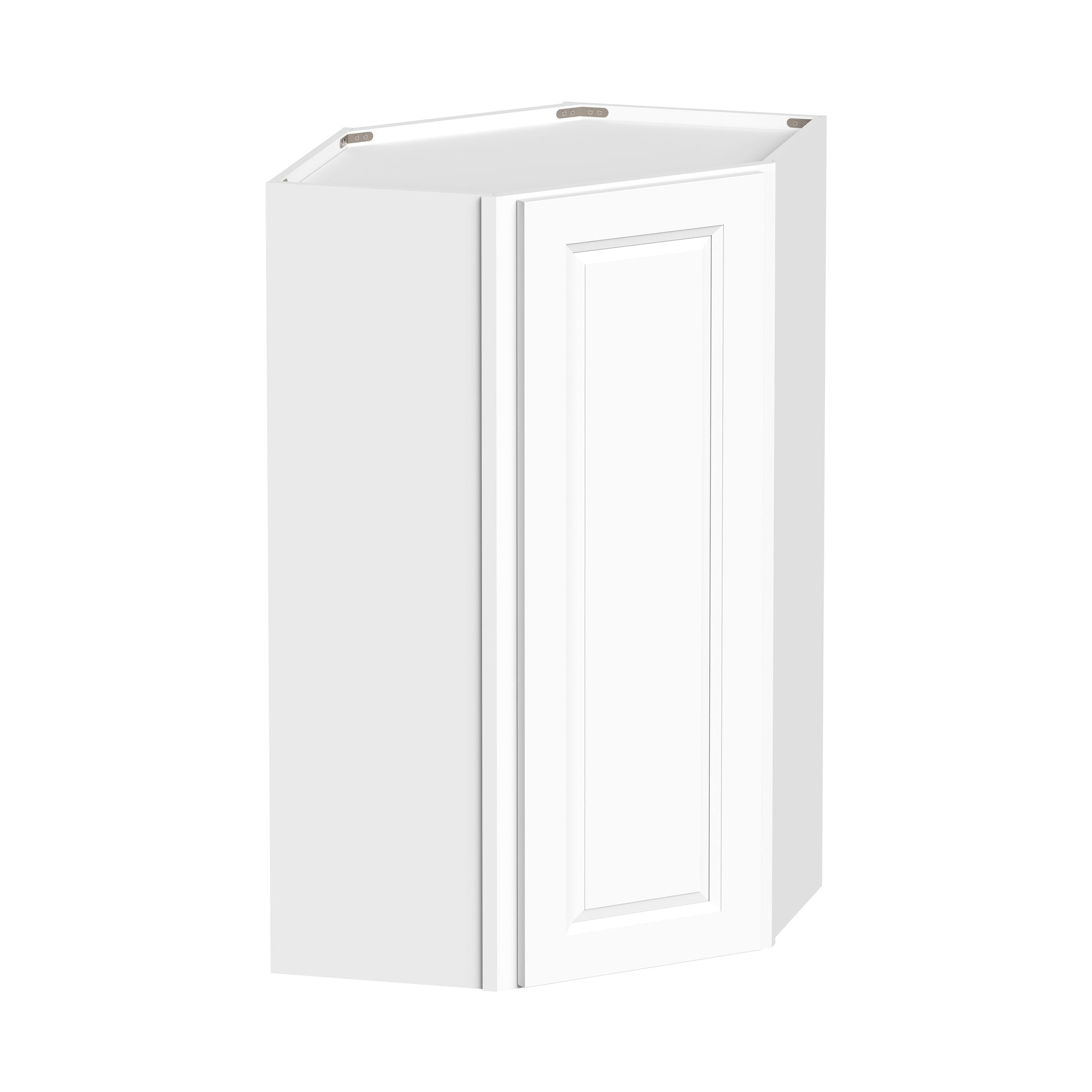 Glacier White RTA 24"W x 12"D x 42"H Wall Diagonal Corner Cabinets With 1 Door & 3 Shelves