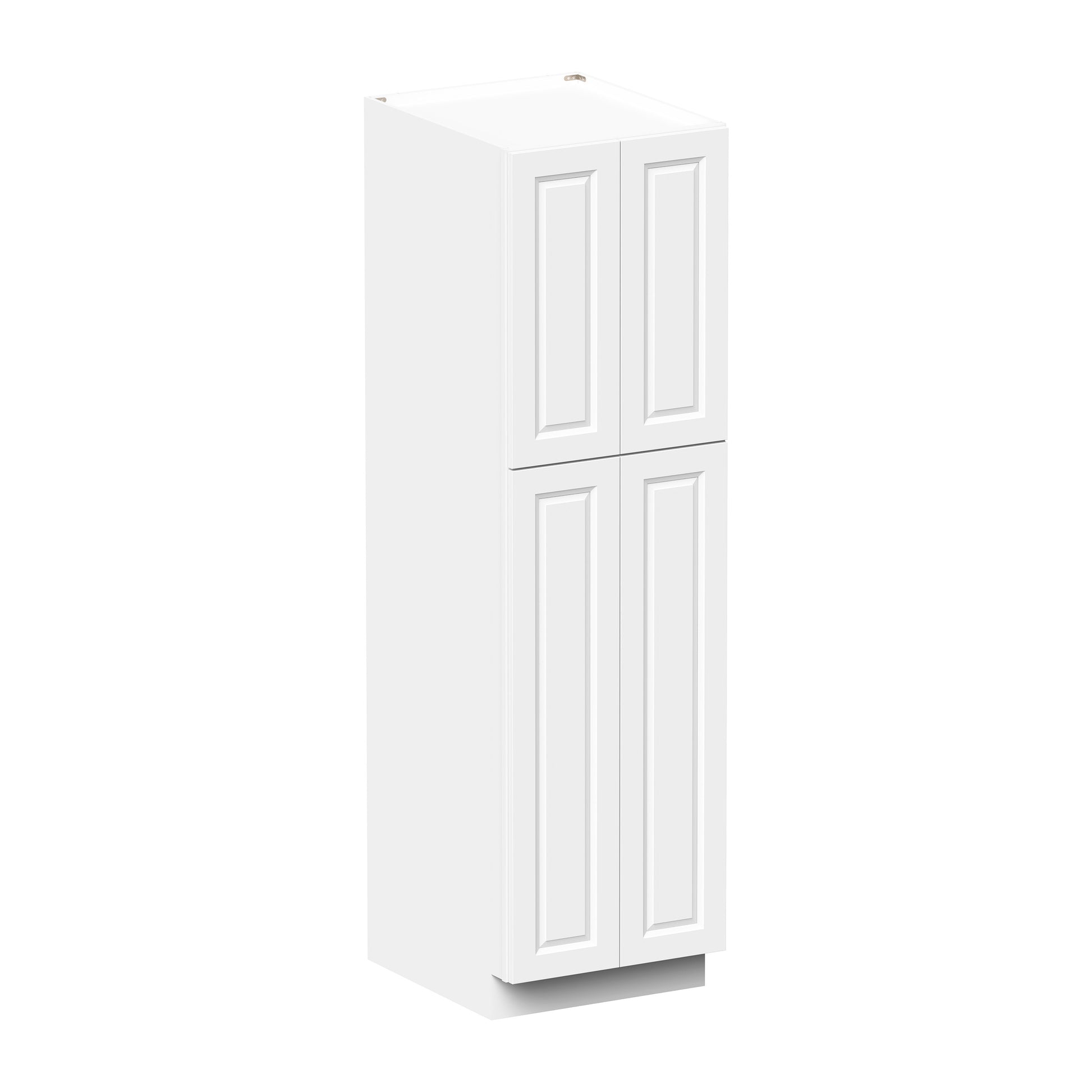 Glacier White RTA 24"/30"W x 27"D x 84"/90"H Pantry Tall Cabinet With 4 Doors & 4 Shelves