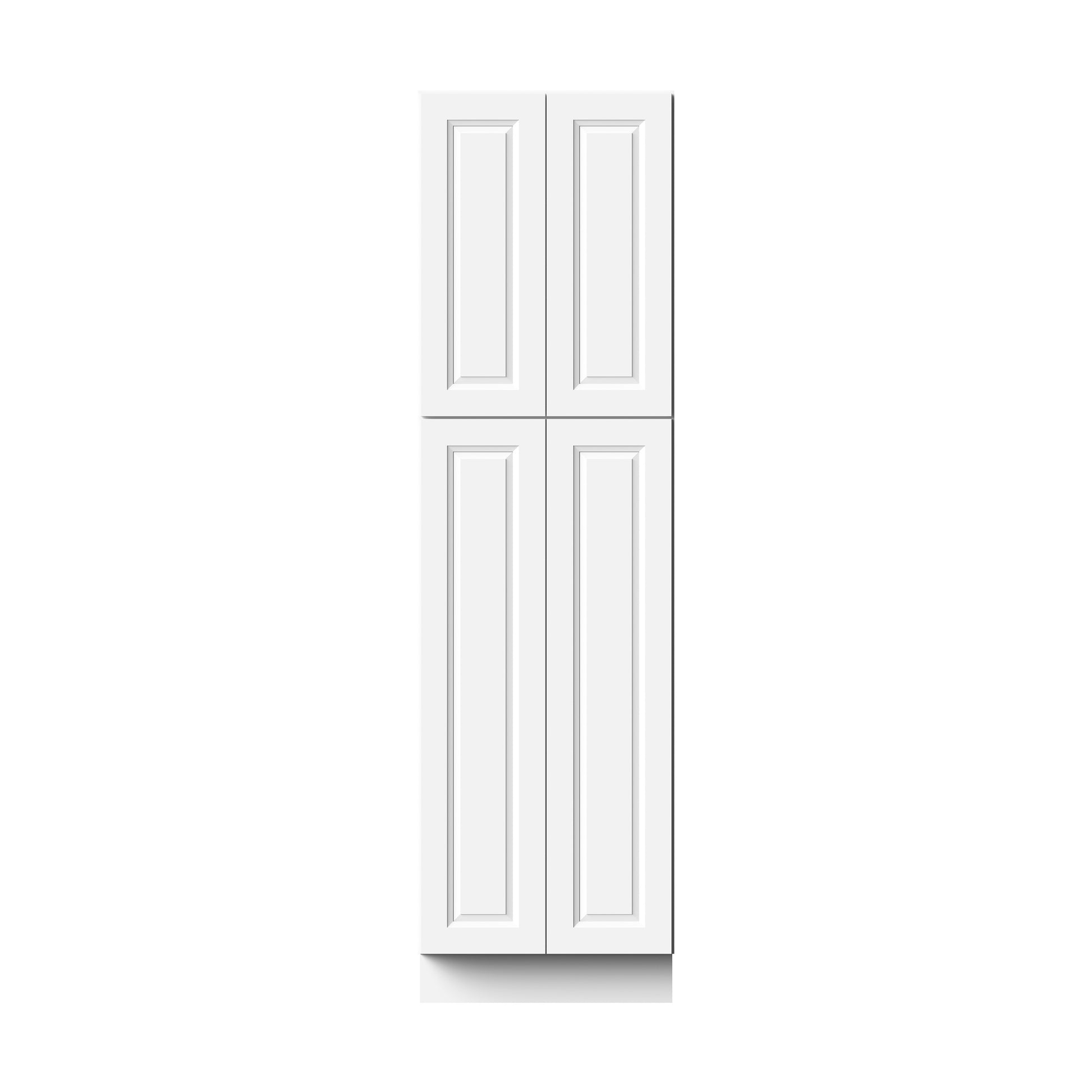 Glacier White RTA 24"/30"W x 27"D x 84"/90"H Pantry Tall Cabinet With 4 Doors & 4 Shelves