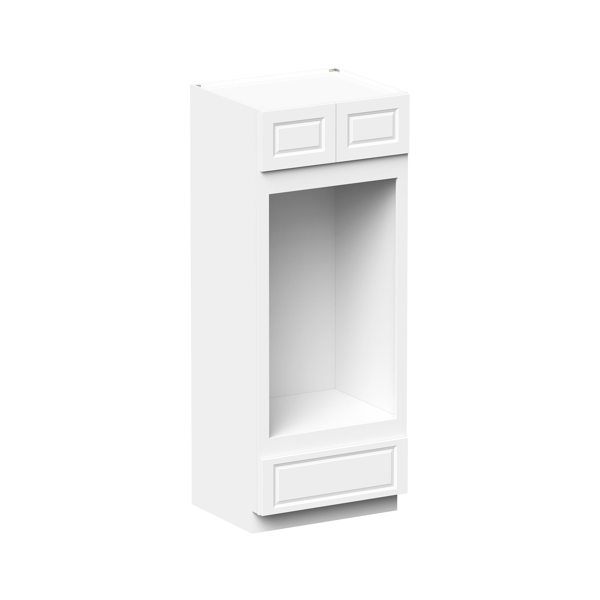 Glacier White RTA 33"W x 27"D x 84"/90"H Double Oven Cabinets With 2 Doors, 1 Drawer & 2 Shelves