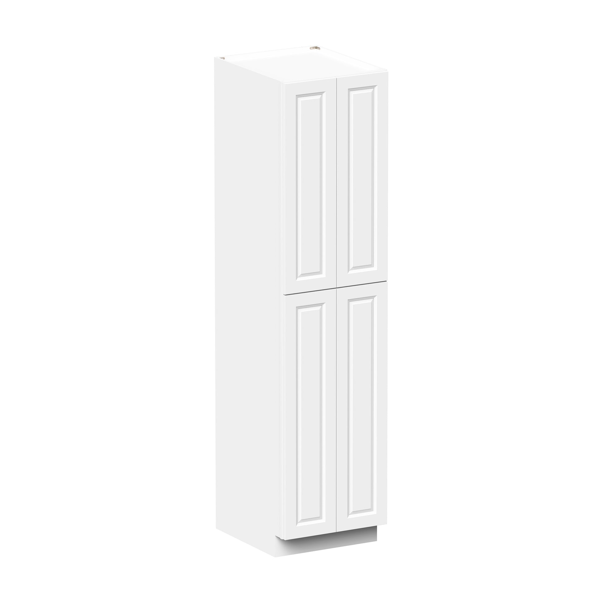 Glacier White RTA 24"/30"W x 27"D x 96"H Pantry Tall Cabinet With 4 Doors & 5 Shelves