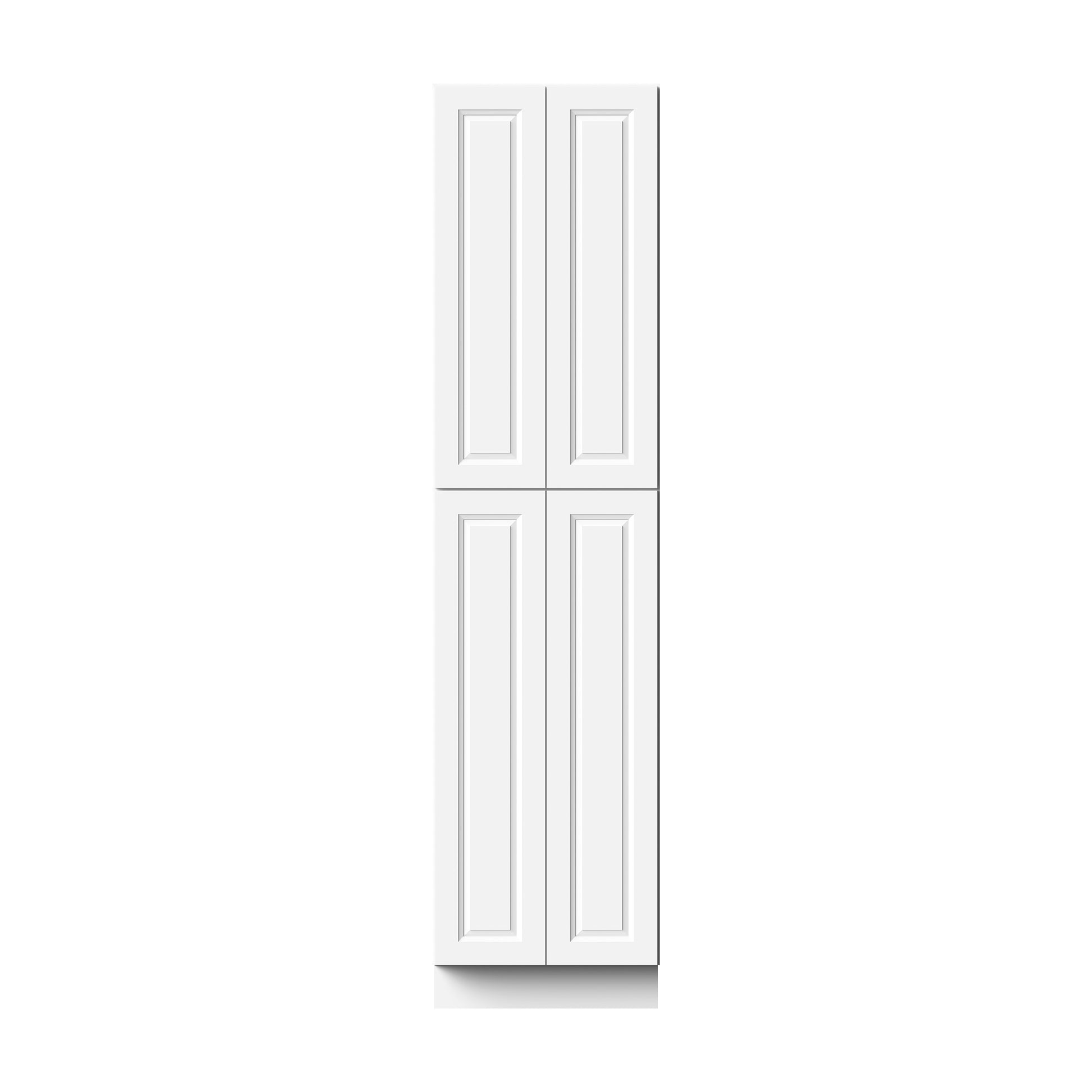 Glacier White RTA 24"/30"W x 27"D x 96"H Pantry Tall Cabinet With 4 Doors & 5 Shelves