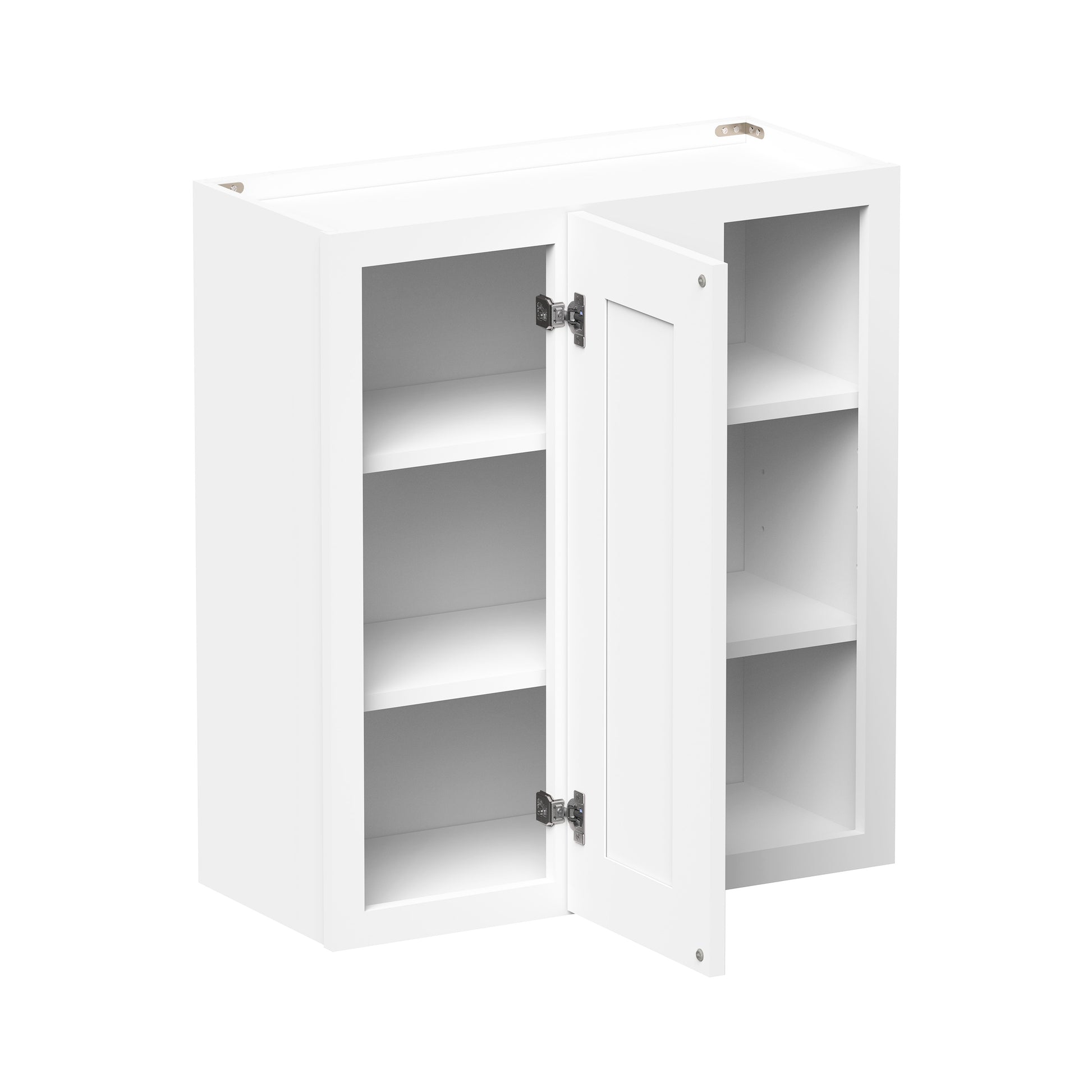 Glacier White RTA 27"W x 12"D x 30"/36"H Standard Corner Wall Cabinets With 1 Door & 2 Shelves
