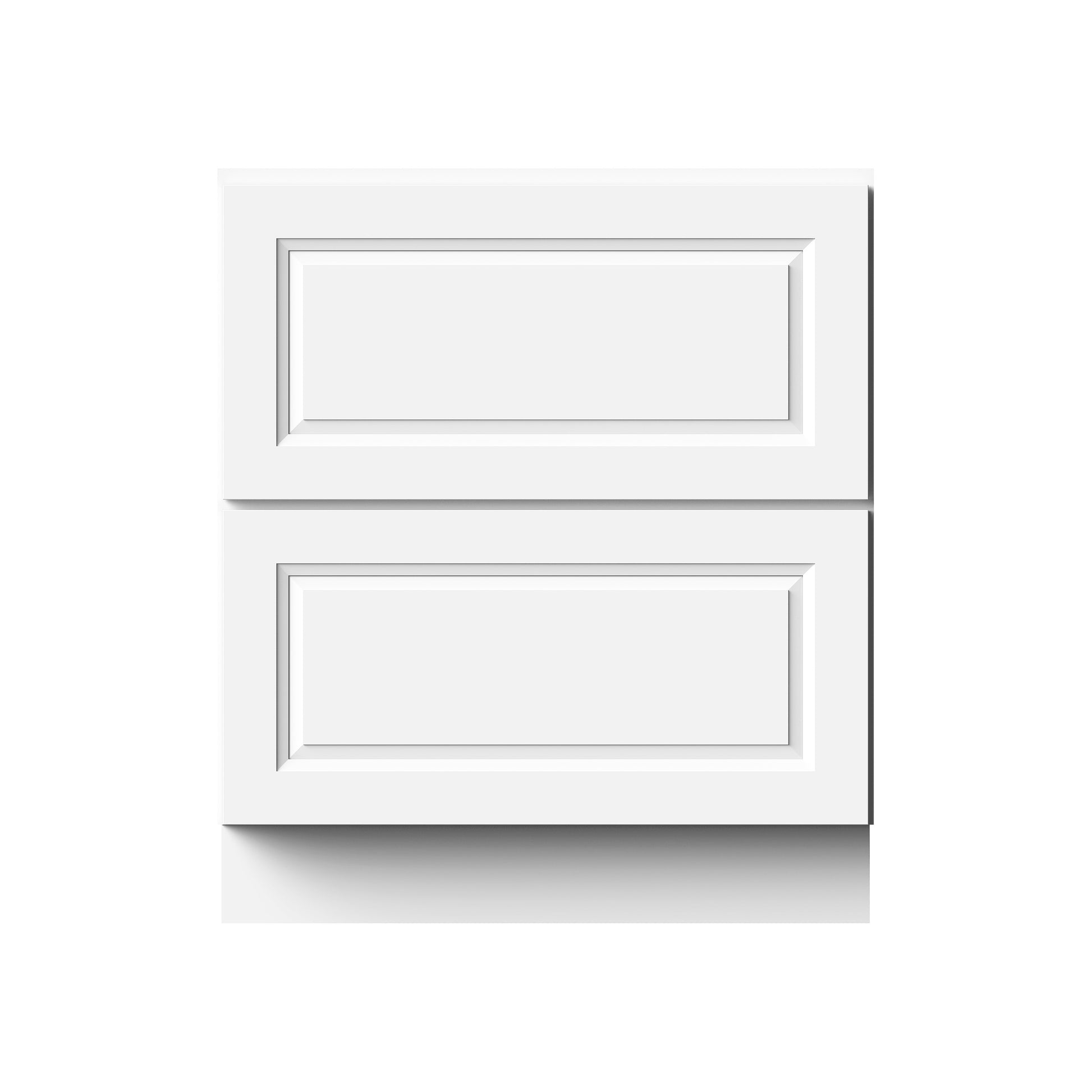 Glacier White RTA 30"-36"W x 24"D x 34.5"H Drawer Base Cabinets With 2 Drawers