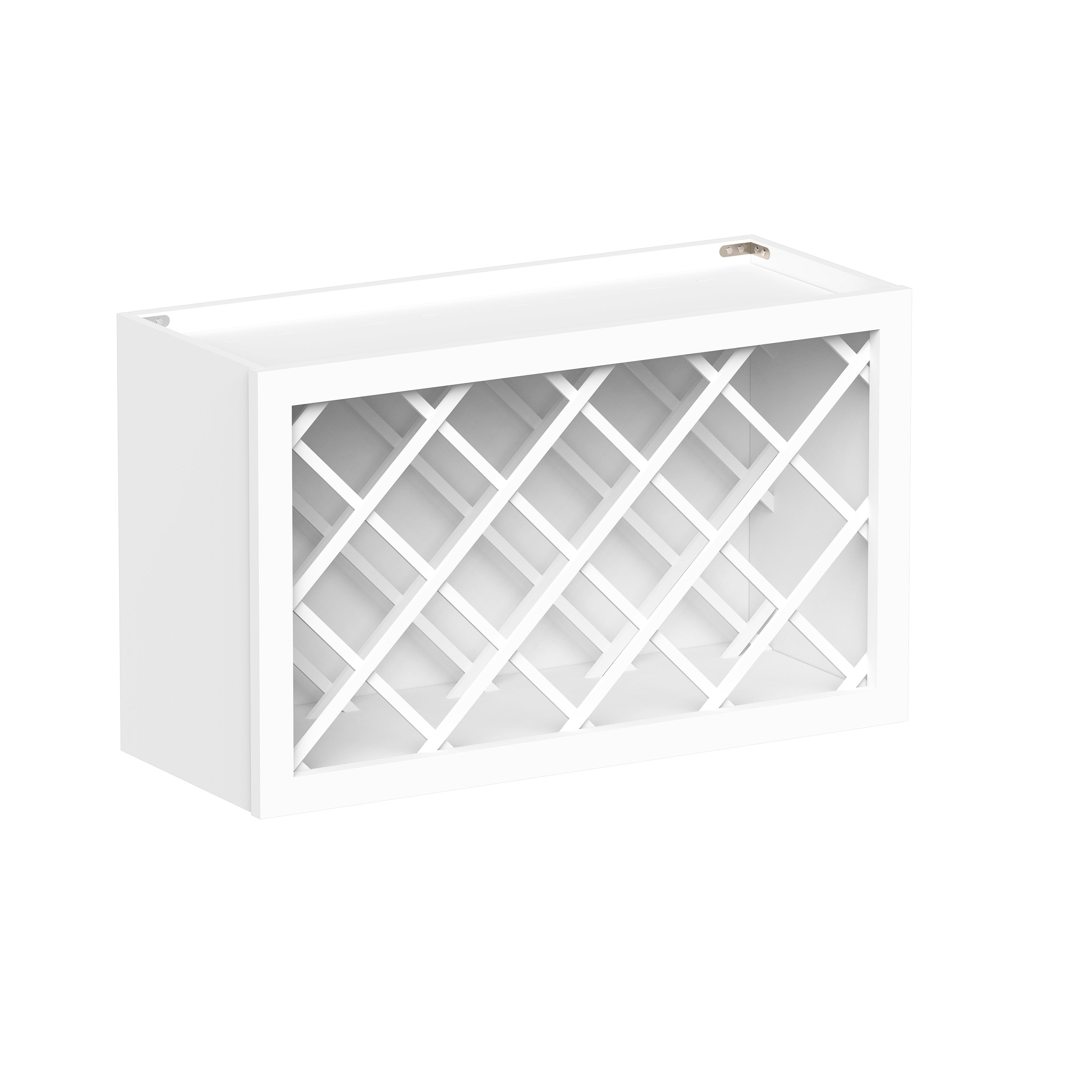 Glacier White RTA 30"W x 12"D x 18"H Wine Rack Wall Microwave Cabinets