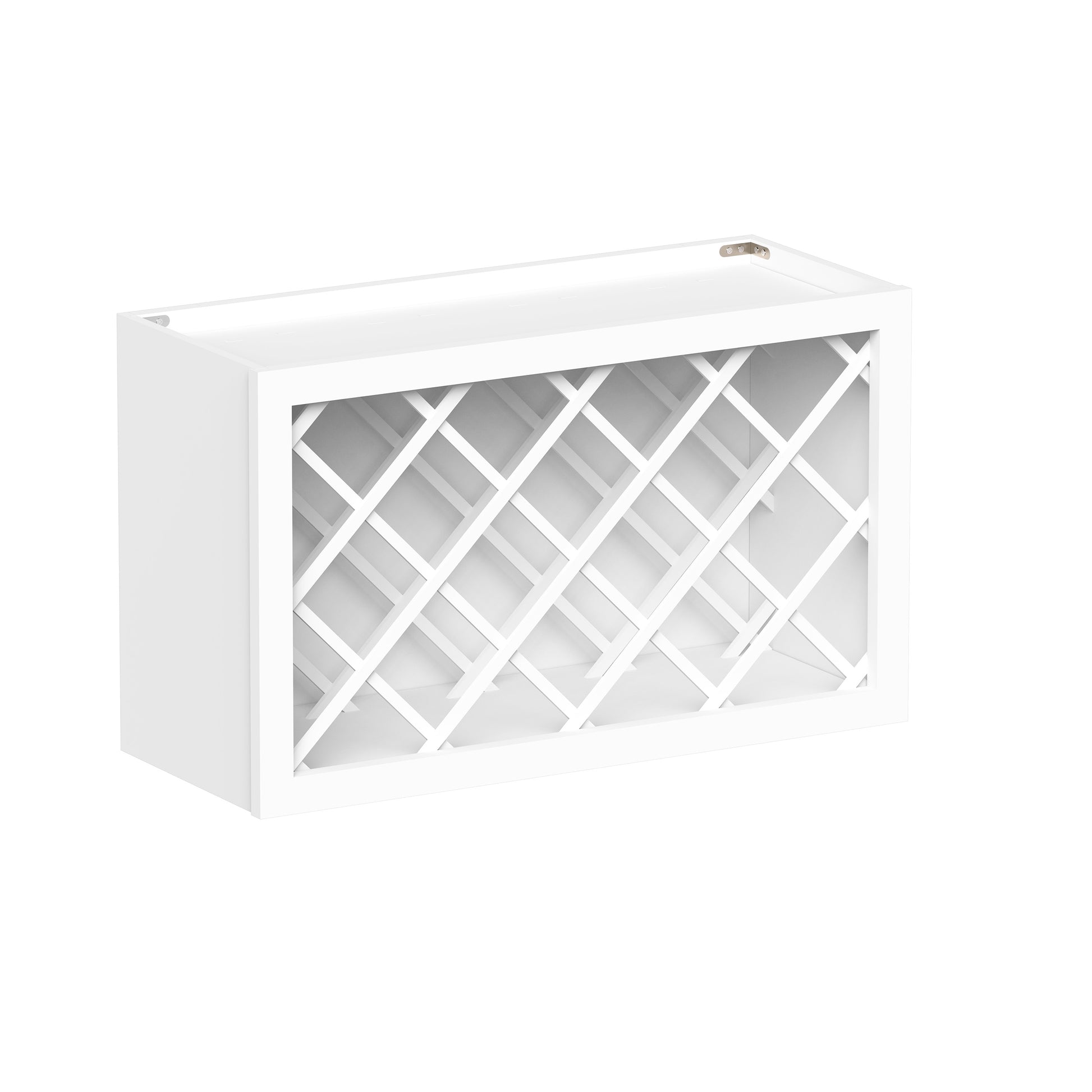 Glacier White RTA 30"W x 12"D x 18"H Wine Rack Wall Microwave Cabinets