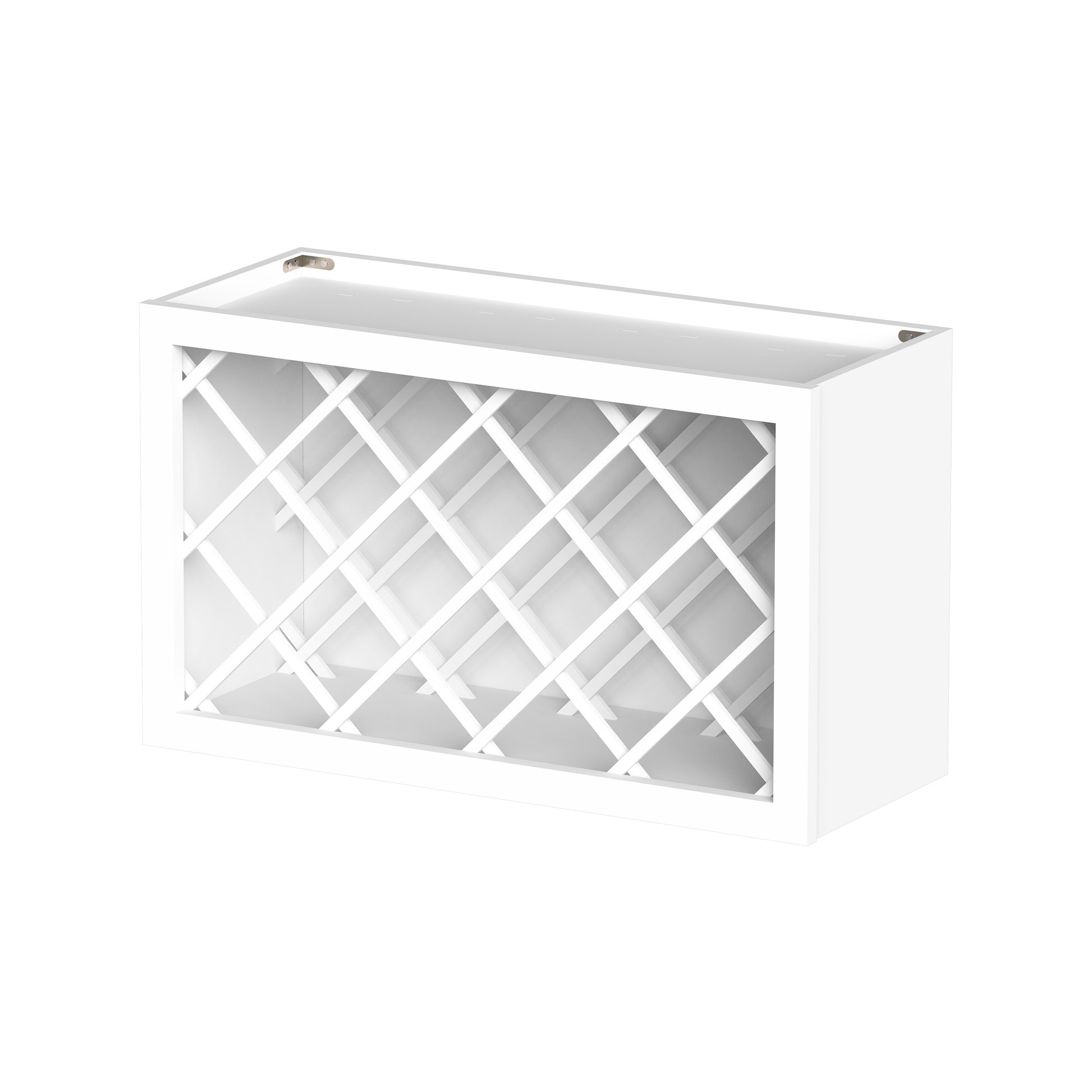 Glacier White RTA 30"W x 12"D x 18"H Wine Rack Wall Microwave Cabinets