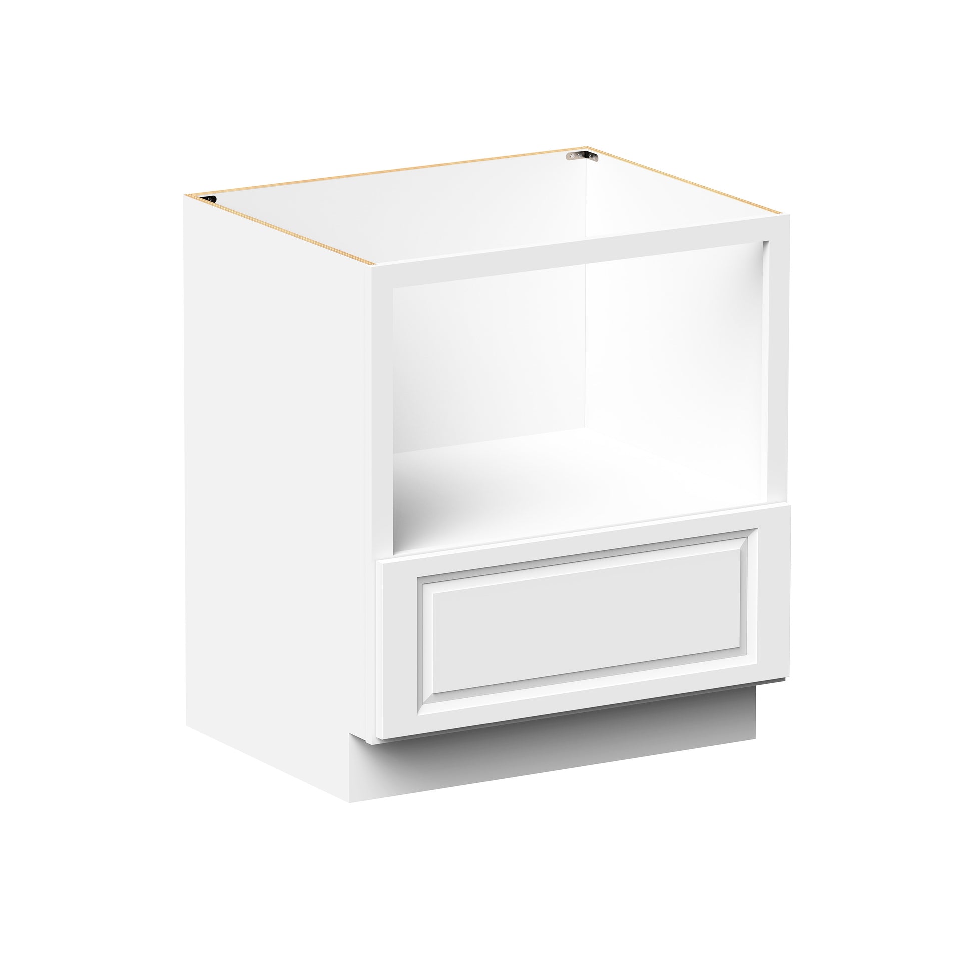 Glacier White RTA 30"W x 24"D x 34.5"H Base Microwave Cabinet With 1 Drawer & 1 Shelf