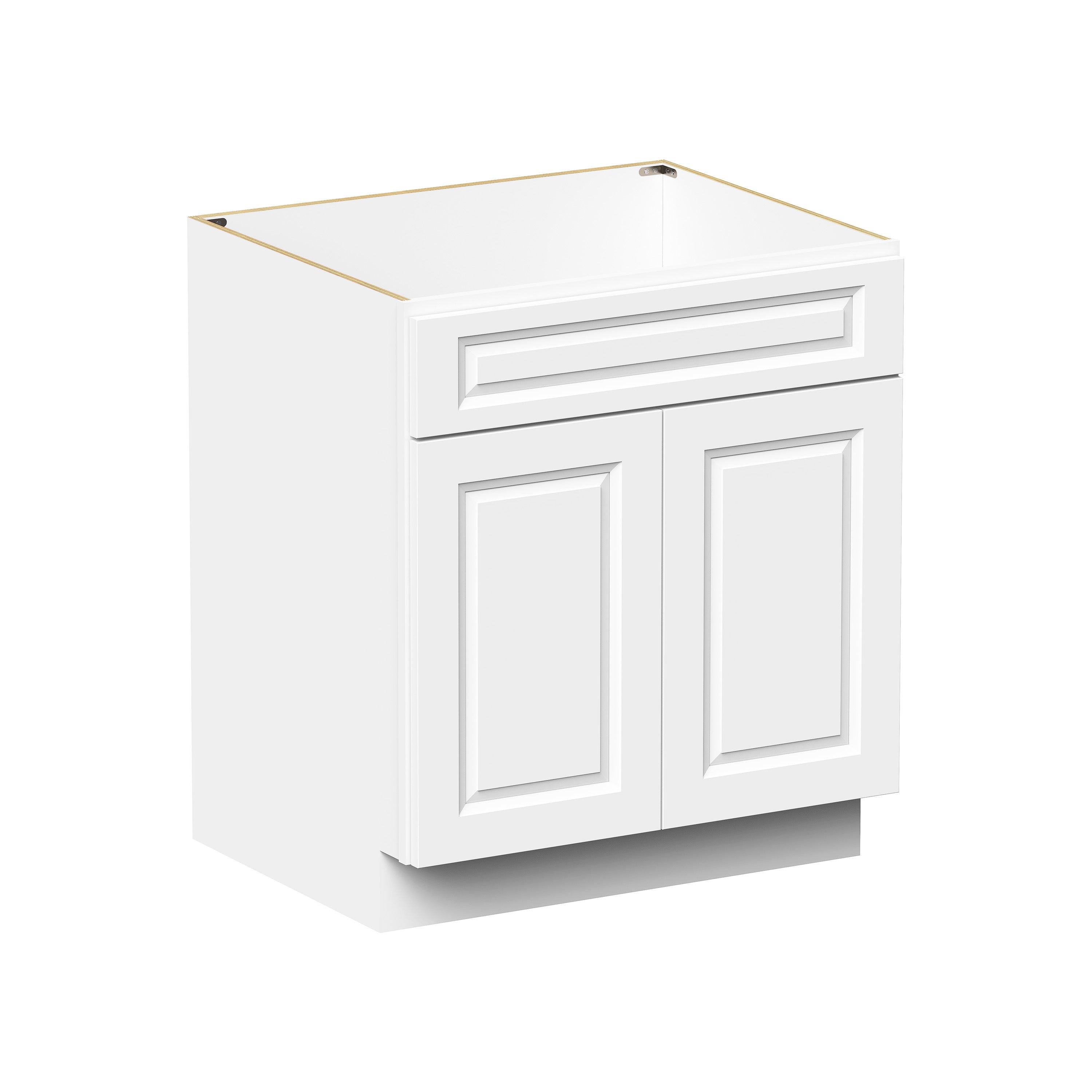 Glacier White RTA 30"W x 24"D x 34.5"H Sink Base Cabinets With 2 Doors