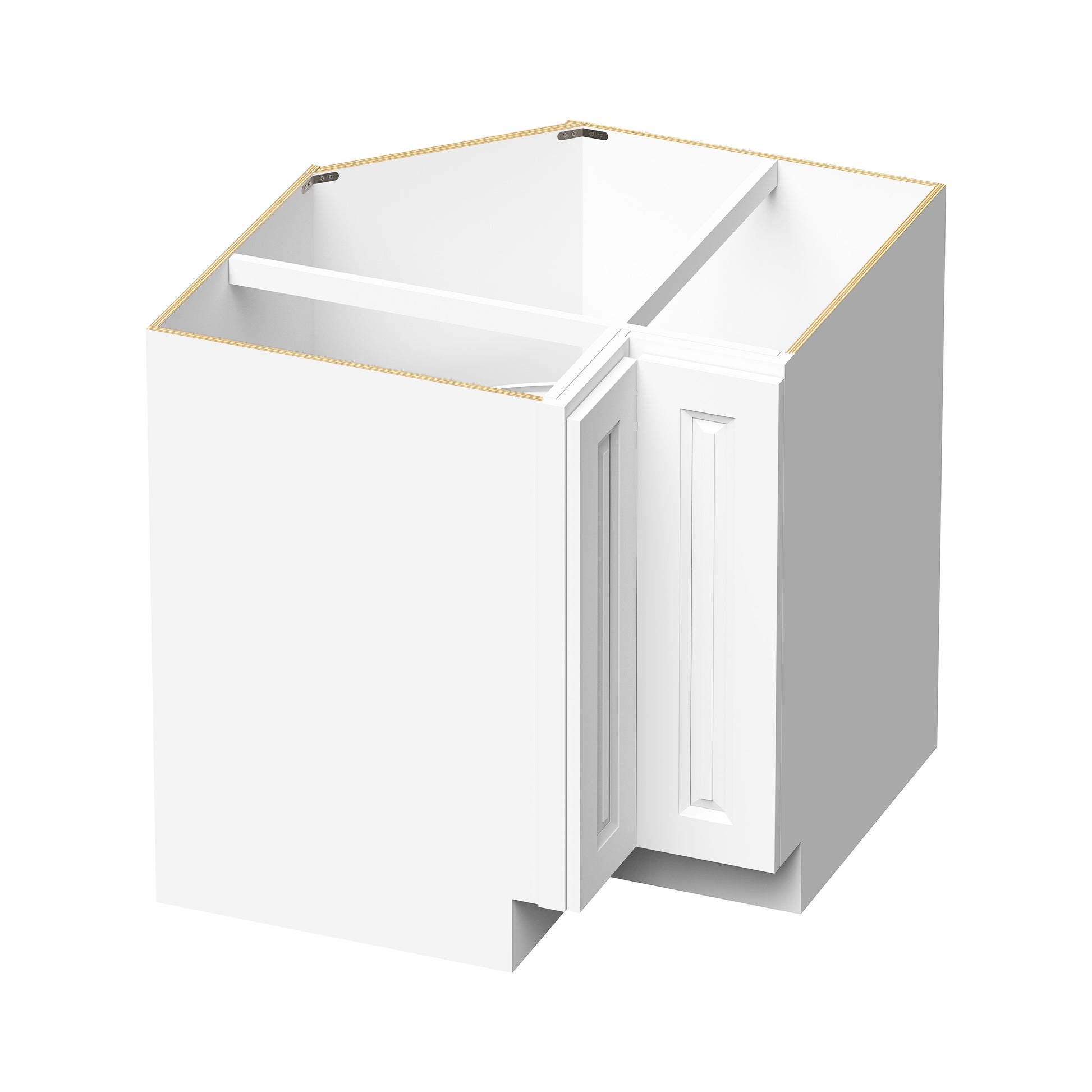 Glacier White RTA 33"W x 24"D x 34.5"H Lazy Susan Base With 1 Bi-fold & 2 Turntables