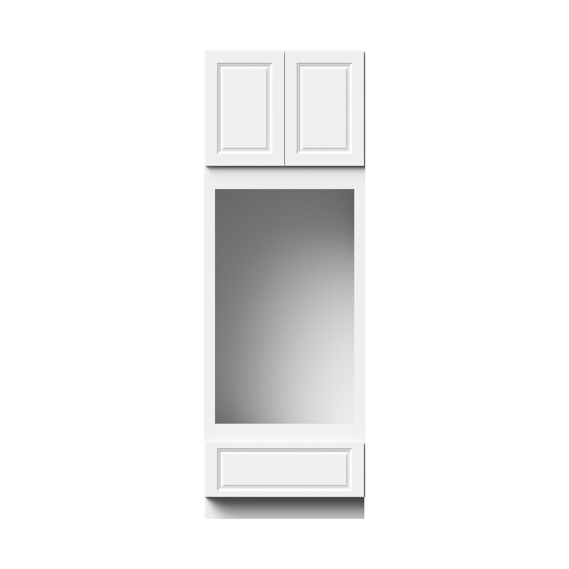Glacier White RTA 33"W x 27"D x 96"H Double Oven Cabinets With 2 Doors, 1 Drawer & 3 Shelves