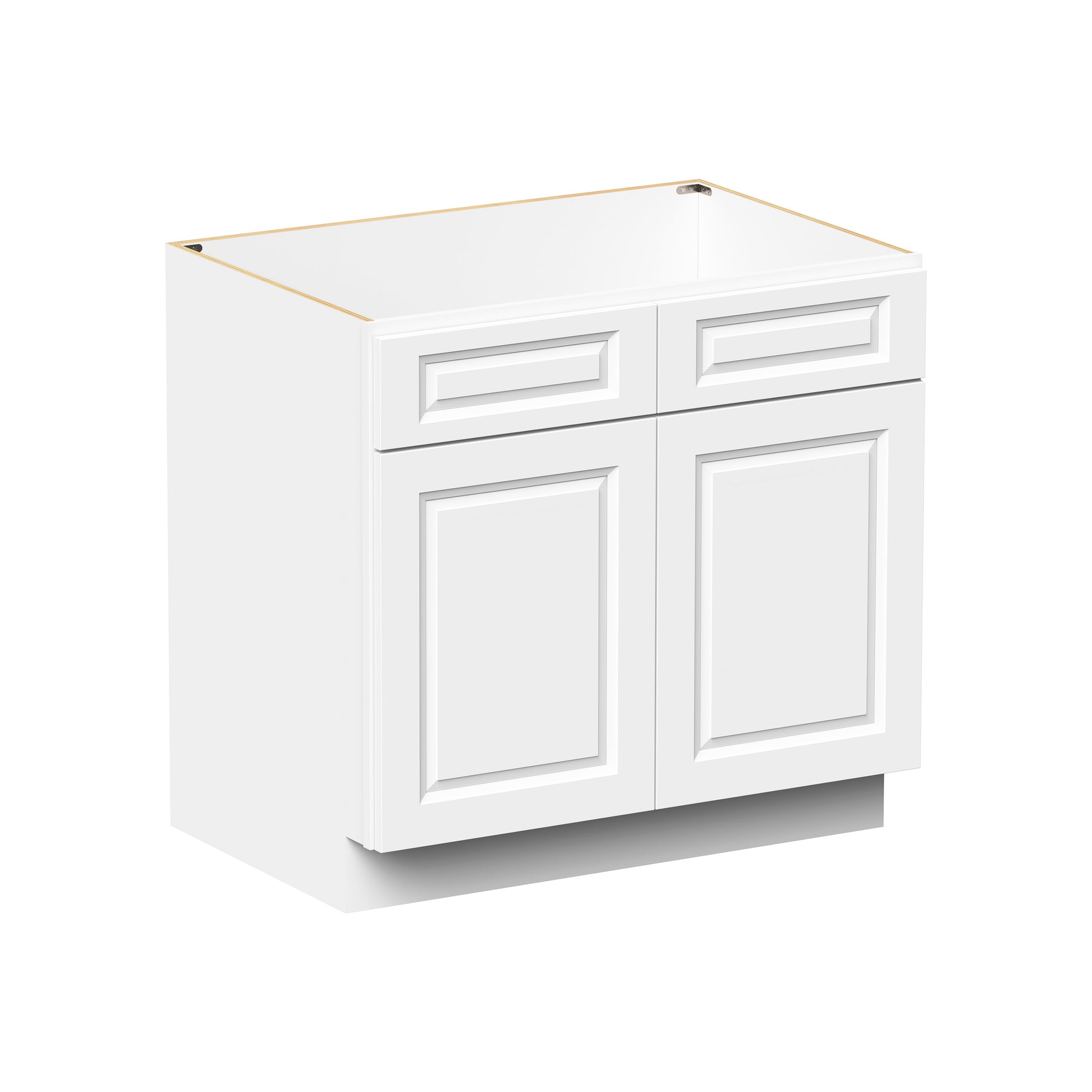Glacier White RTA 36"W x 24"D x 34.5"H Sink Base Cabinets With 2 Doors
