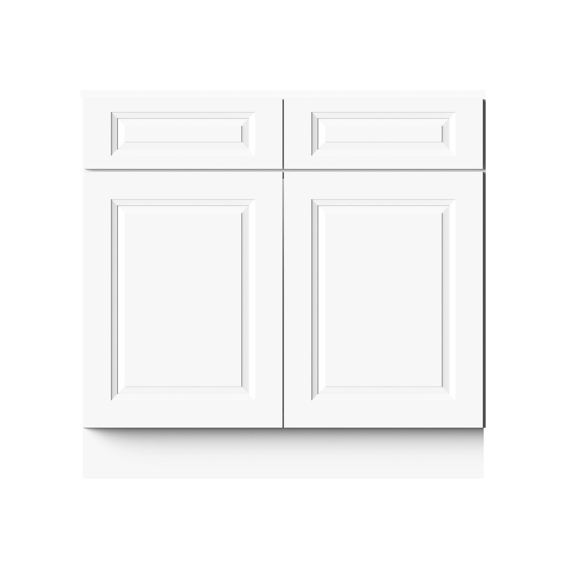 Glacier White RTA 36"W x 24"D x 34.5"H Sink Base Cabinets With 2 Doors