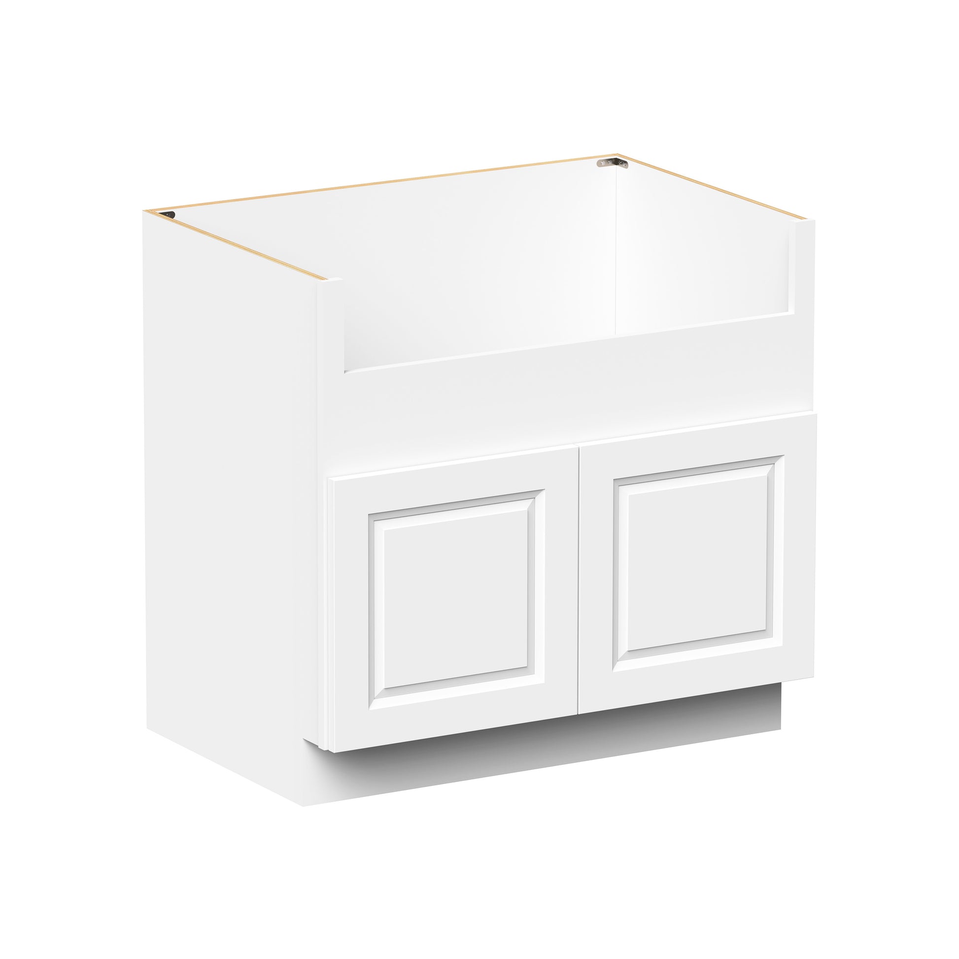 Glacier White RTA 36"W x 24"D x 34.5"H (Farm) Sink Base Cabinets With 2 Doors