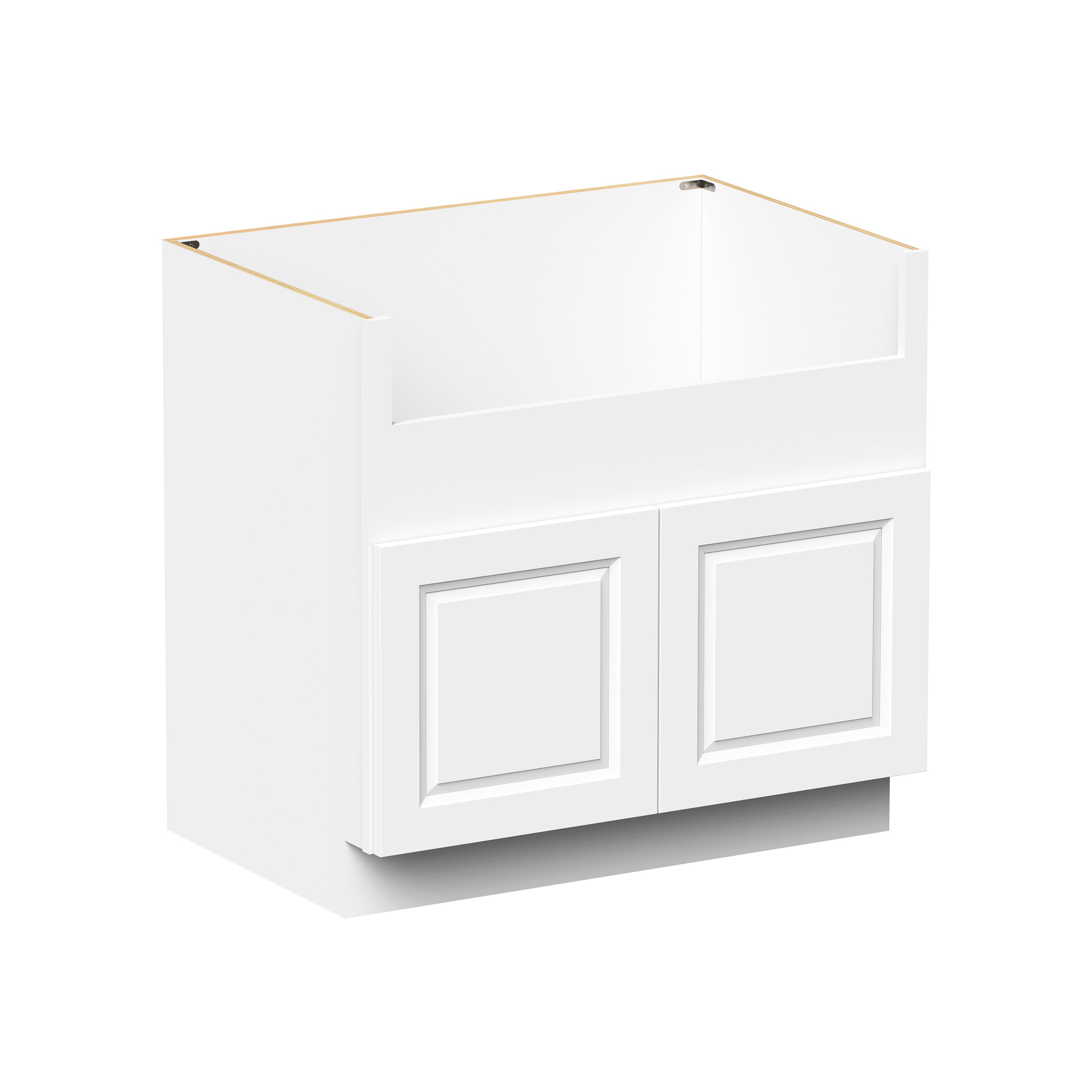 Glacier White RTA 36"W x 24"D x 34.5"H (Farm) Sink Base Cabinets With 2 Doors