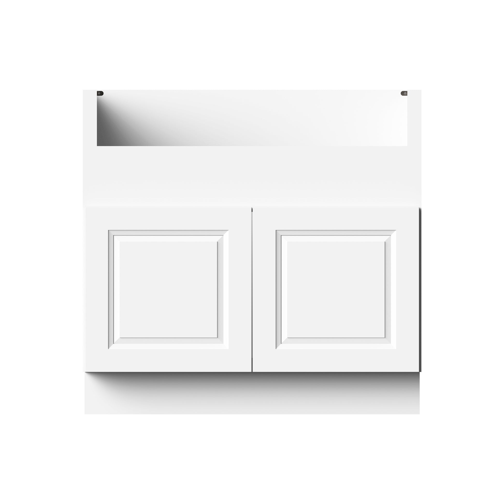 Glacier White RTA 36"W x 24"D x 34.5"H (Farm) Sink Base Cabinets With 2 Doors
