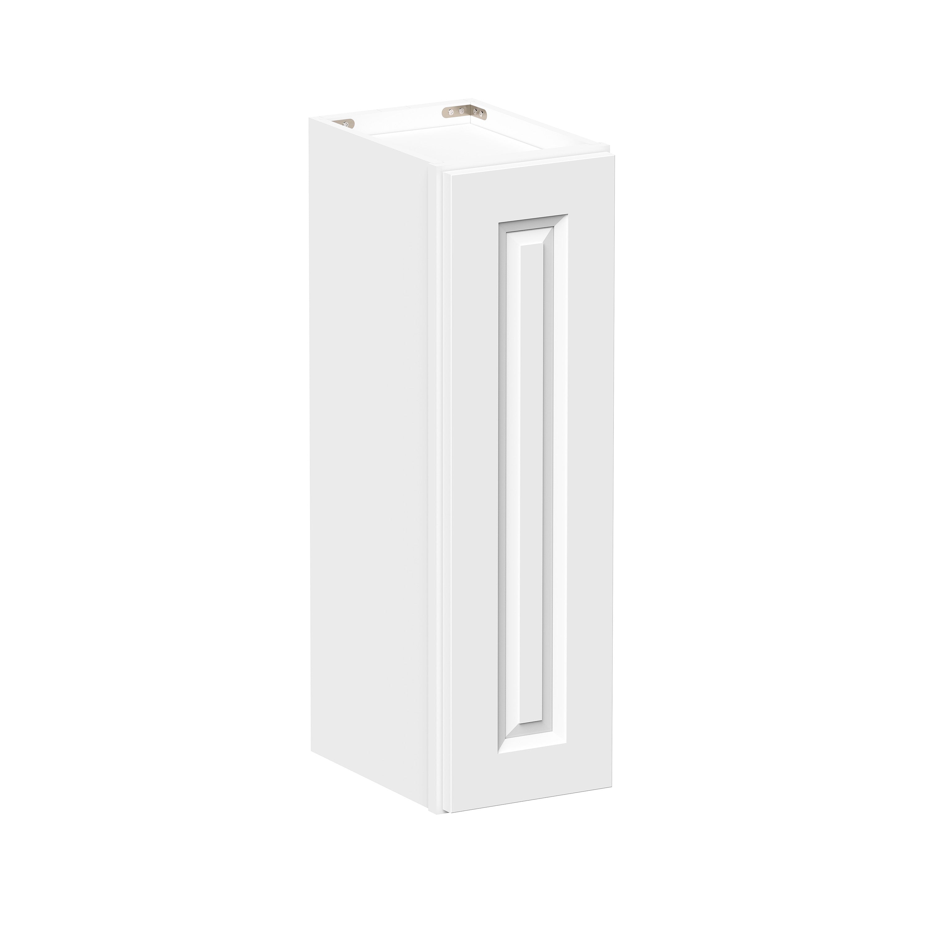 Glacier White RTA 9"-21"W x 12"D x 30"/36"H Standard Wall Cabinets With 1 Door & 2 Shelves