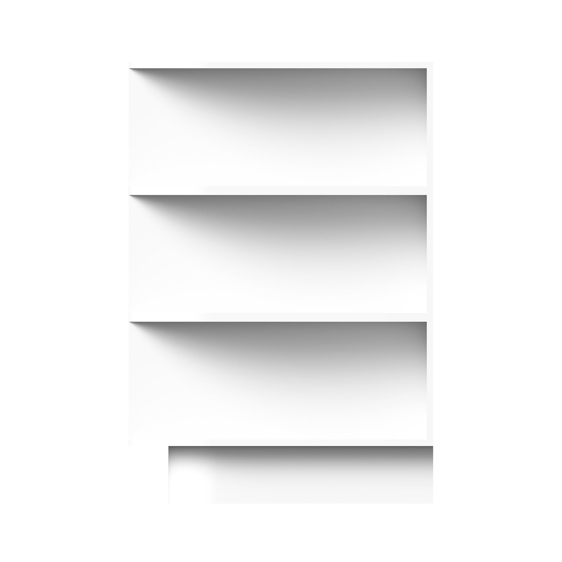 Glacier White RTA 9"W x 24"D x 34.5"H Open Base Cabinet With 4 Shelves