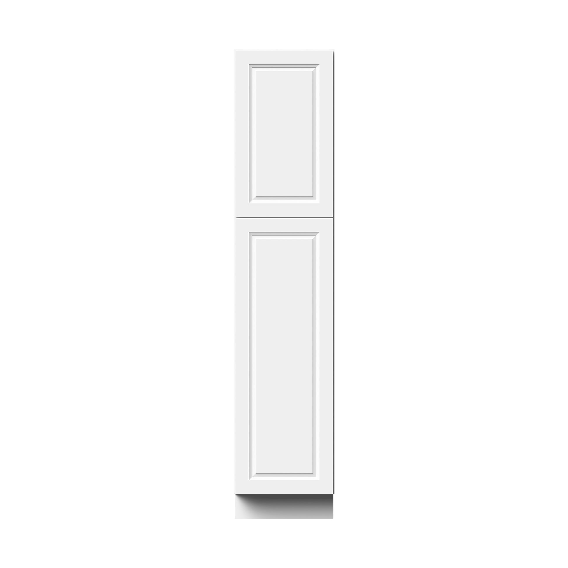 Glacier White RTA 18"W x 27"D x 84"/90"H Pantry Tall Cabinet With 2 Doors & 4 Shelves