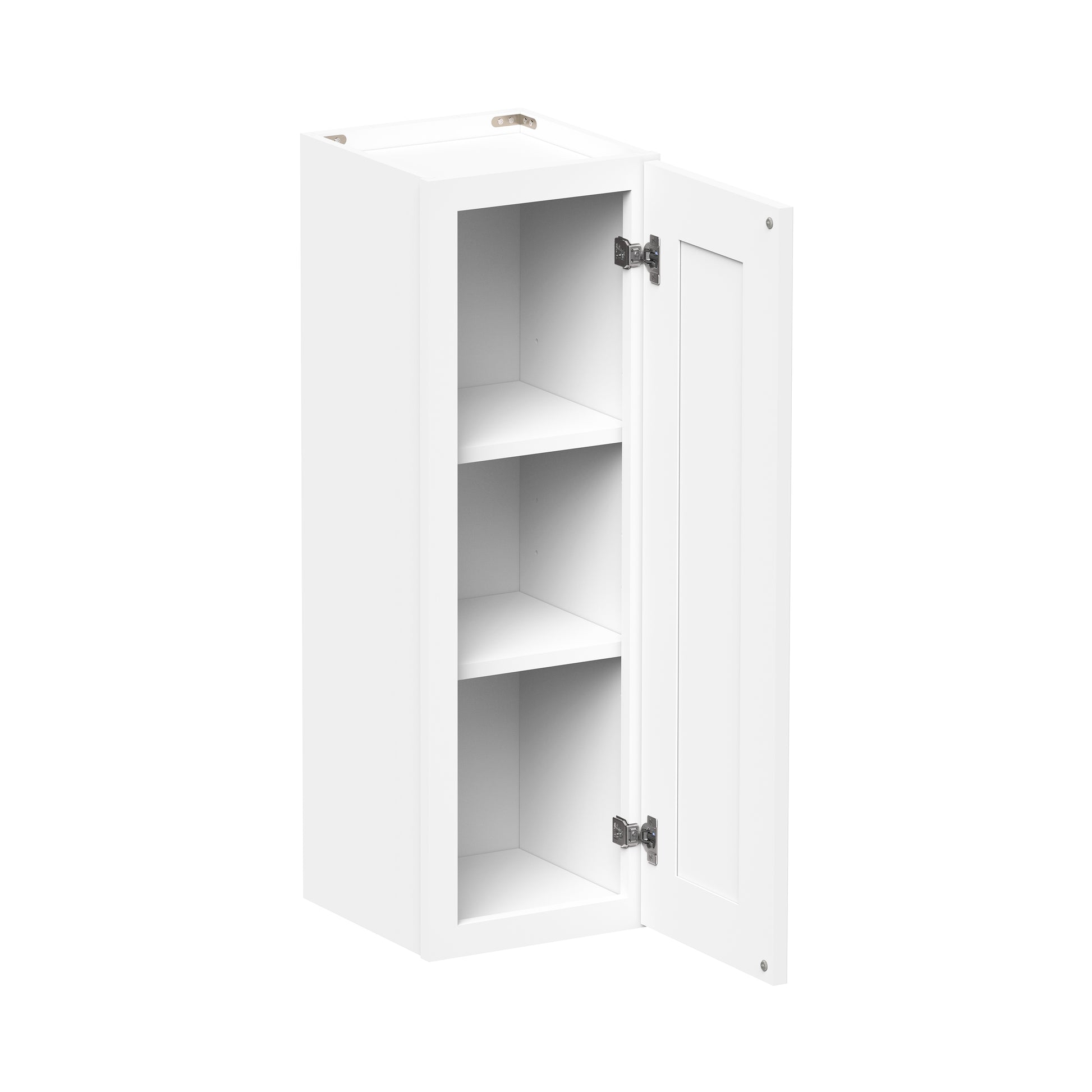 Glacier White RTA 9"-21"W x 12"D x 30"/36"H Standard Wall Cabinets With 1 Door & 2 Shelves