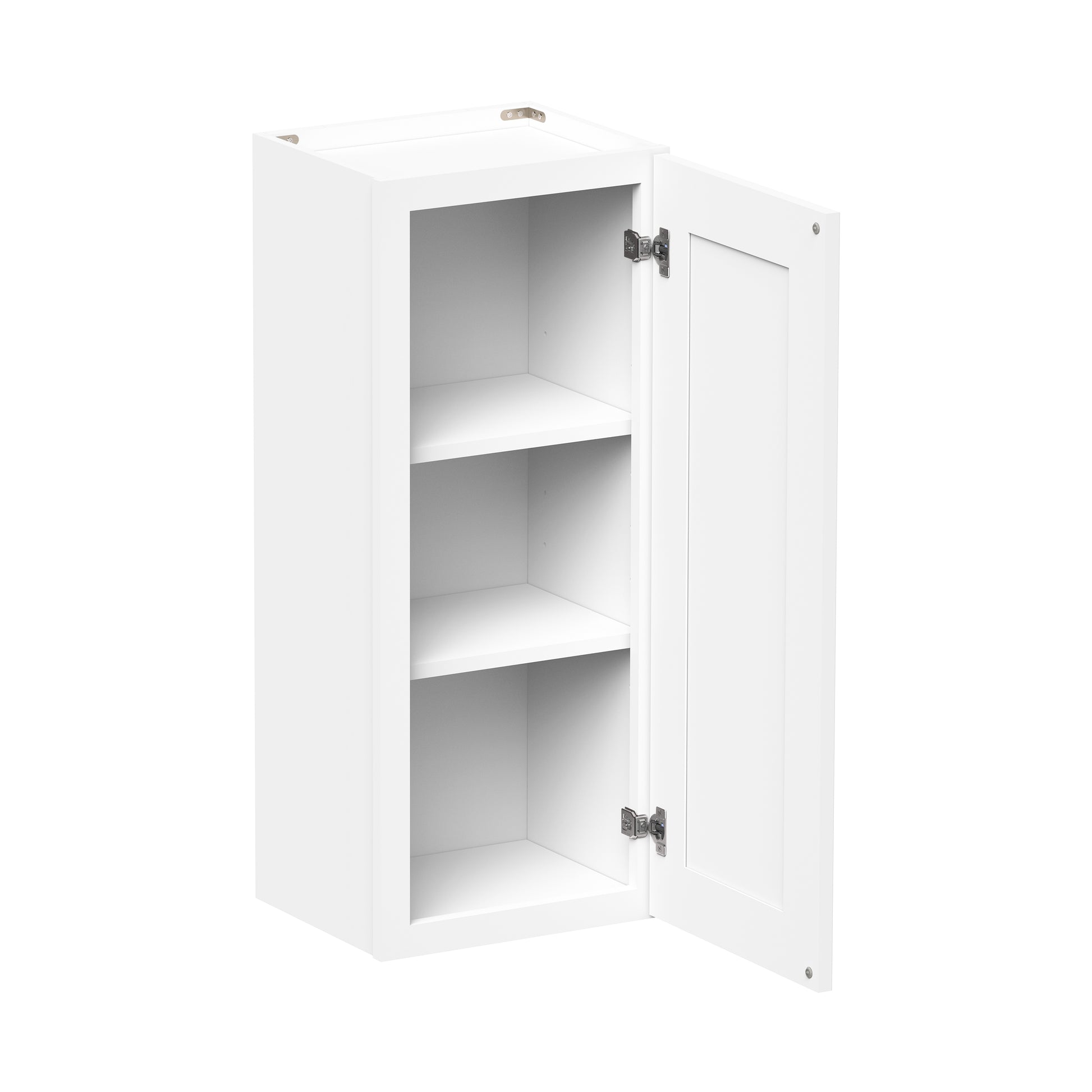 Glacier White RTA 9"-21"W x 12"D x 30"/36"H Standard Wall Cabinets With 1 Door & 2 Shelves