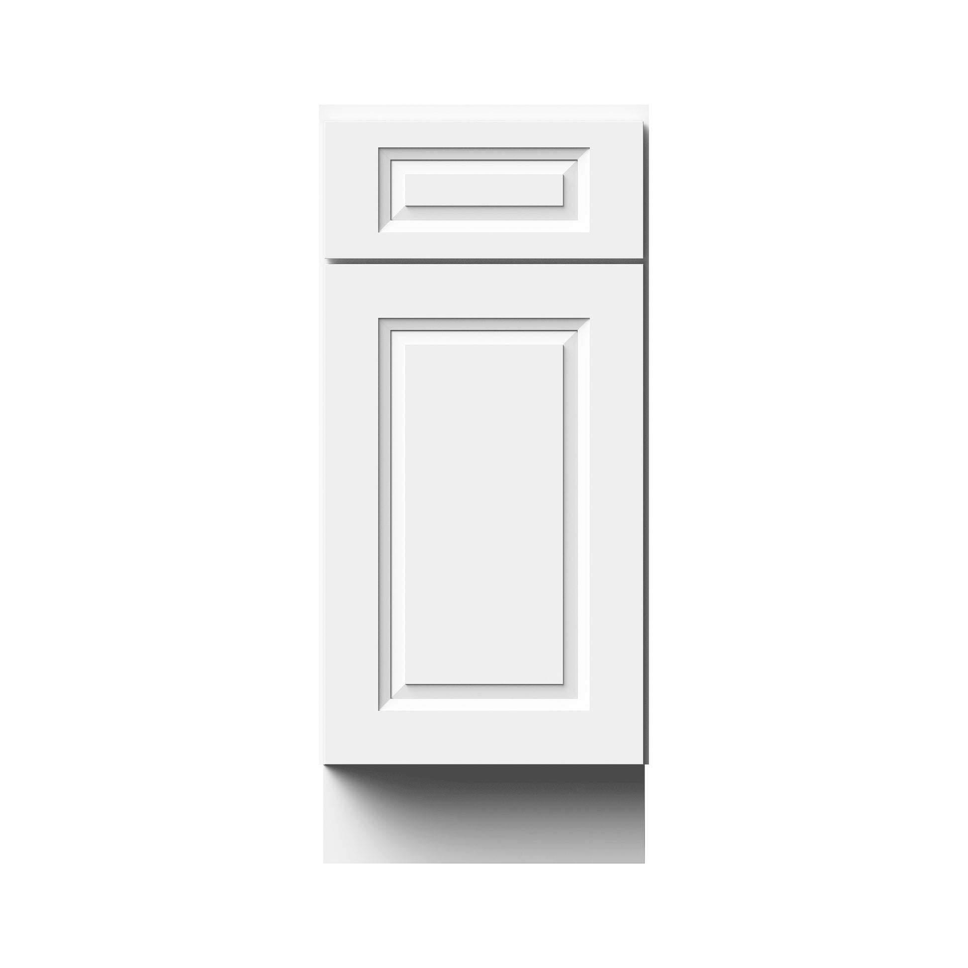 Glacier White RTA 12"-21"W x 24"D x 34.5"H Standard Base Cabinets With 1 Door, 1 Drawer & 1 Shelf