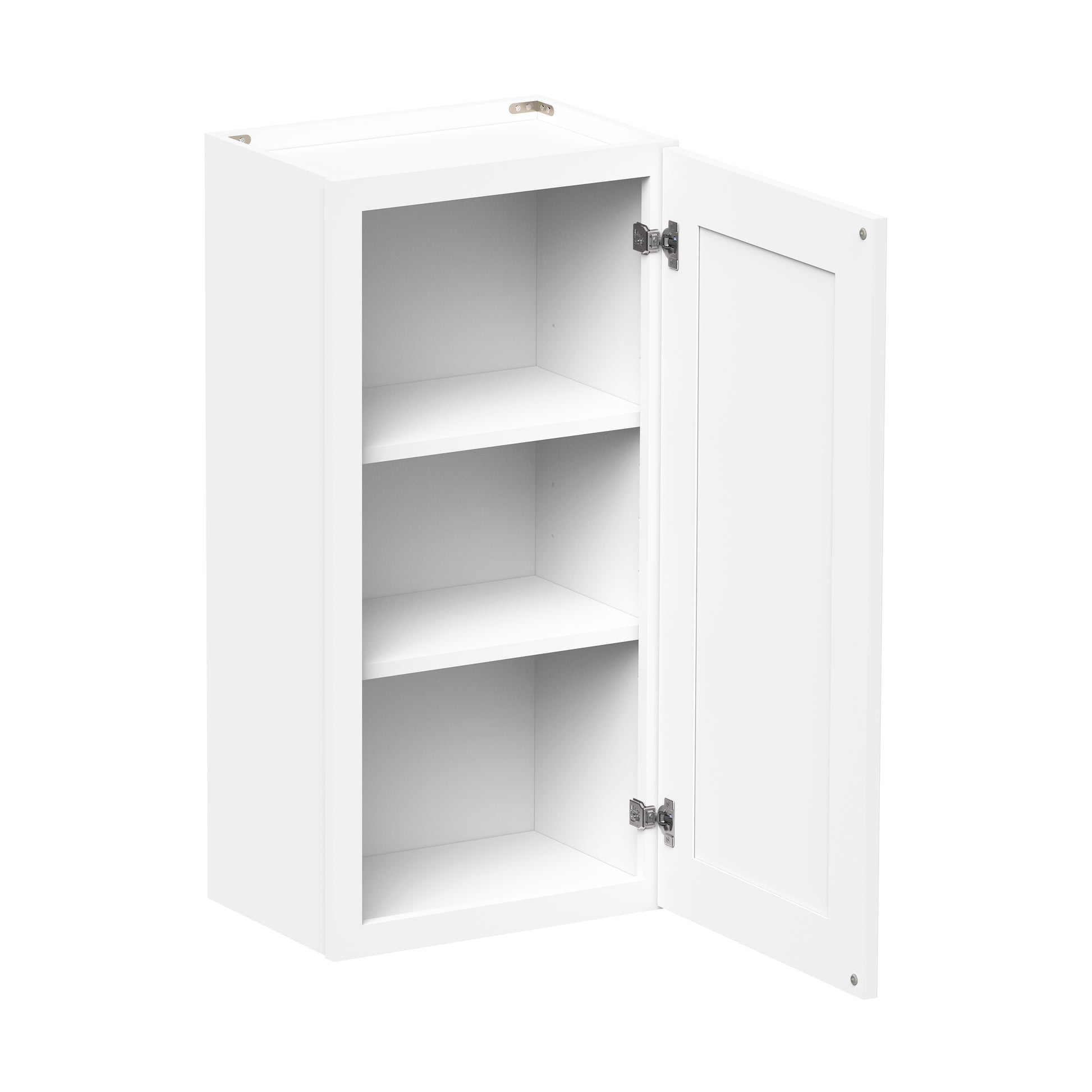 Glacier White RTA 9"-21"W x 12"D x 30"/36"H Standard Wall Cabinets With 1 Door & 2 Shelves