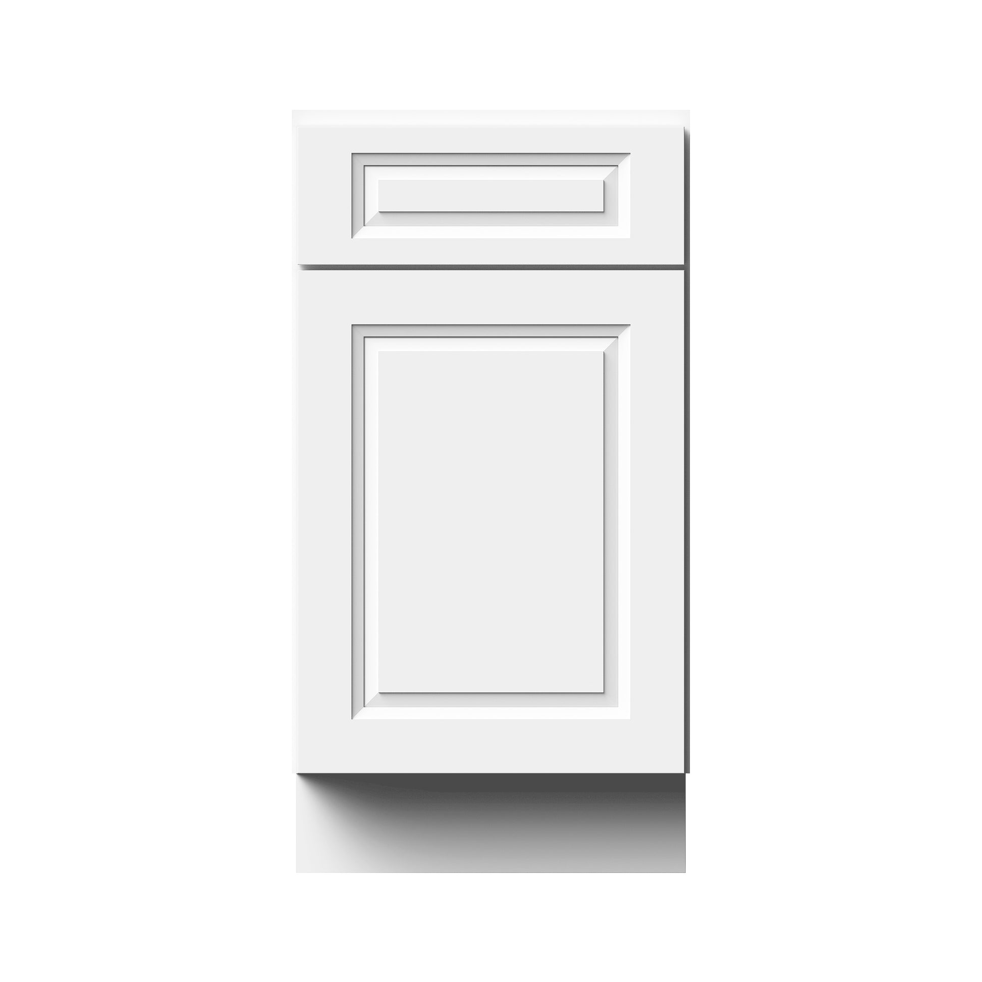 Glacier White RTA 12"-21"W x 24"D x 34.5"H Standard Base Cabinets With 1 Door, 1 Drawer & 1 Shelf