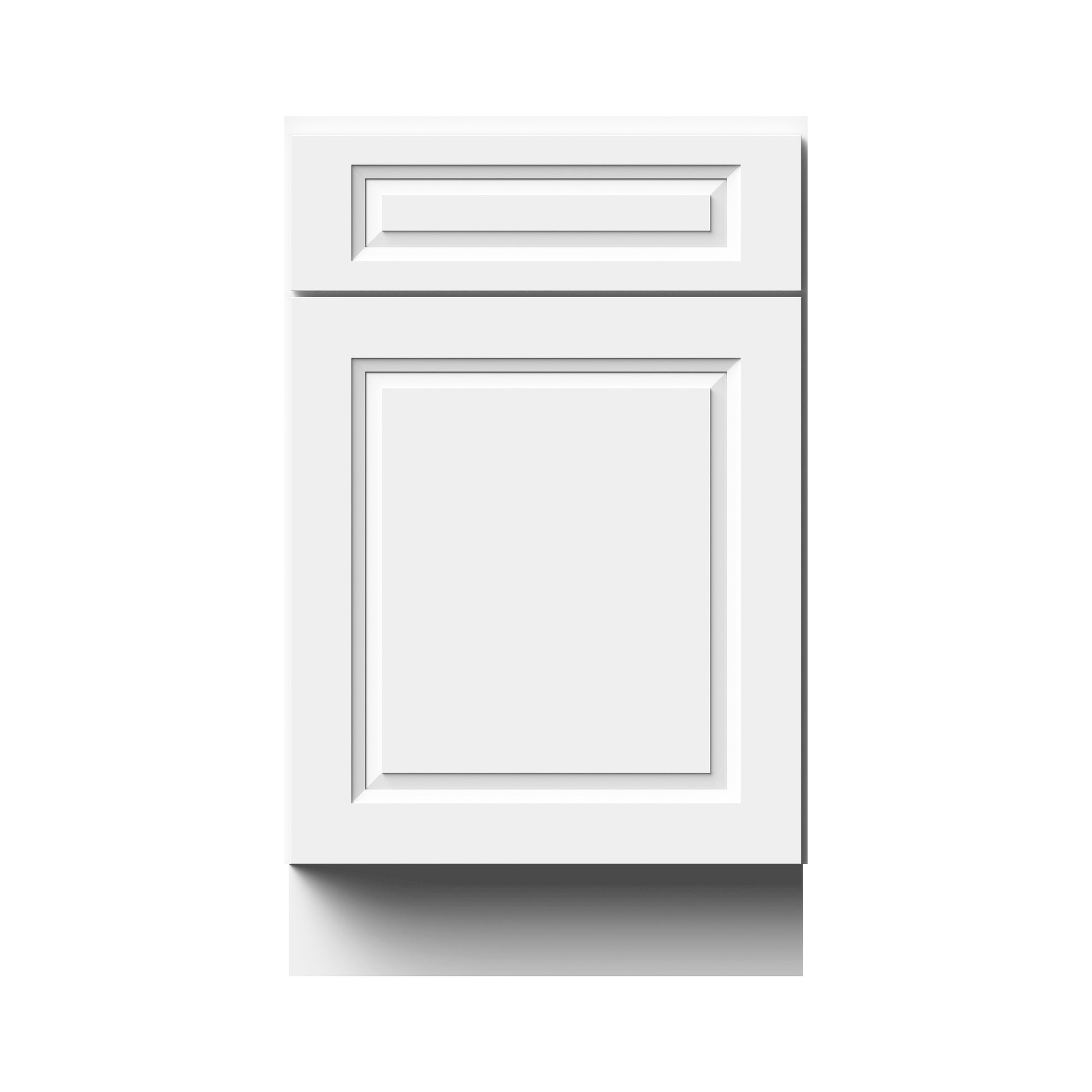 Glacier White RTA 12"-21"W x 24"D x 34.5"H Standard Base Cabinets With 1 Door, 1 Drawer & 1 Shelf