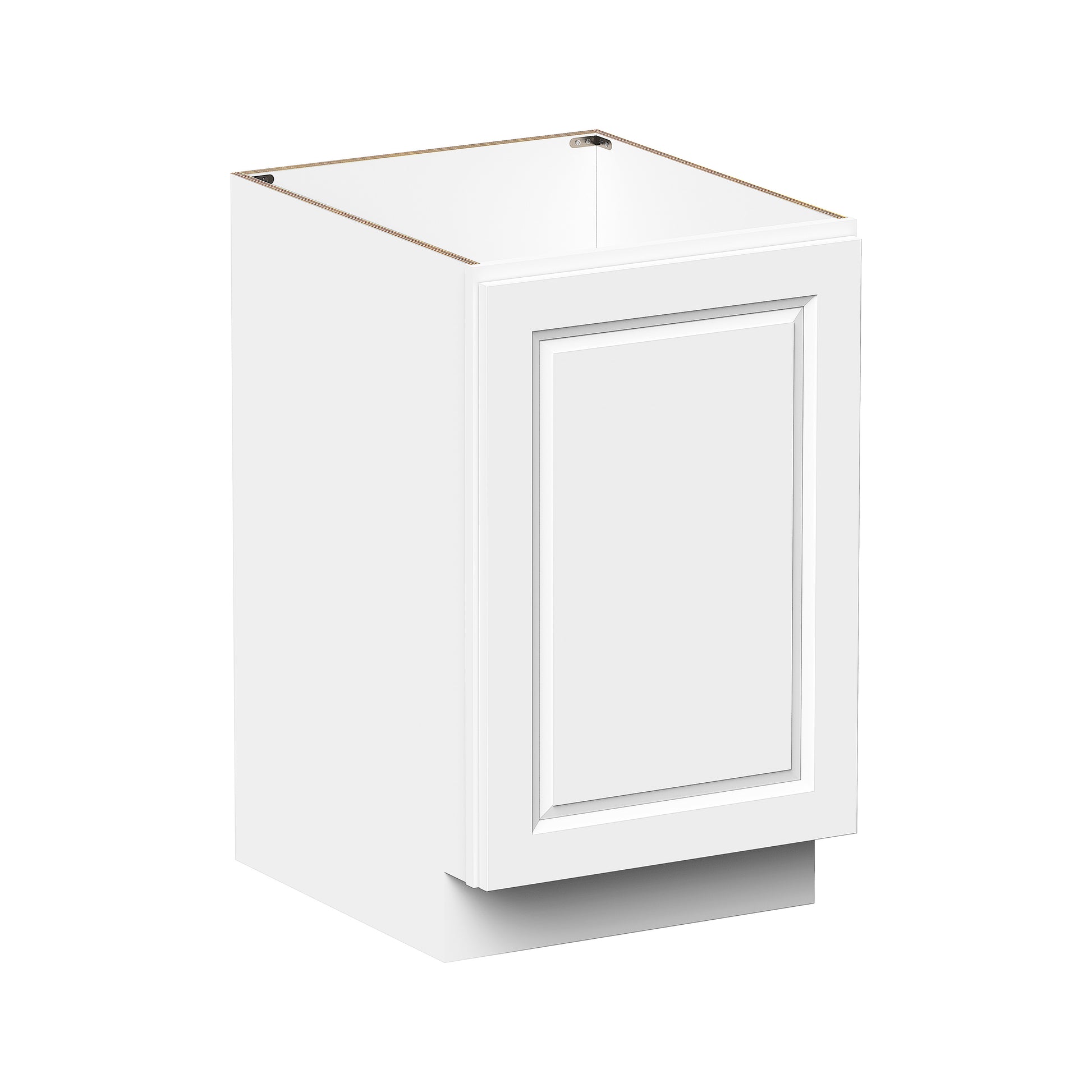 Glacier White RTA 18"/21"W x 24"D x 34.5"H Full Height Door Base Cabinets With 1 Door & 1 Shelf