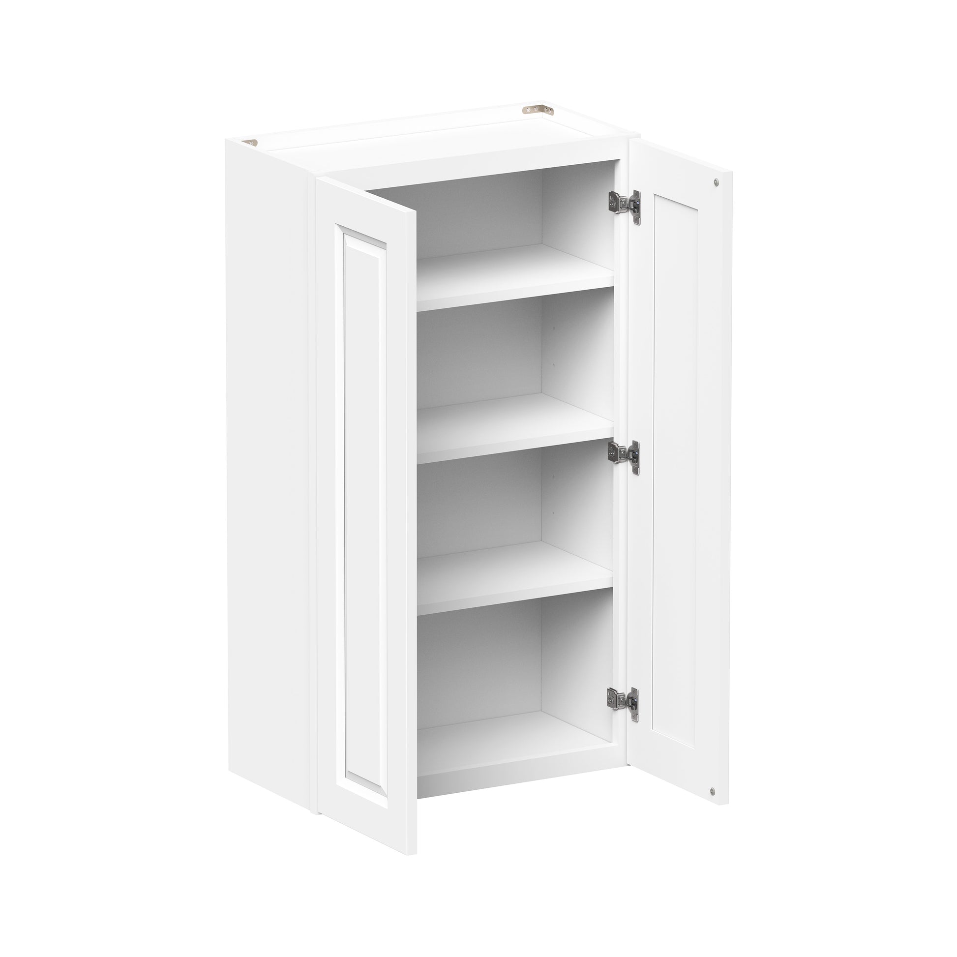 Glacier White RTA 24"-36"W x 12"D x 42"H Standard Wall Cabinets With 2 Doors & 3 Shelves