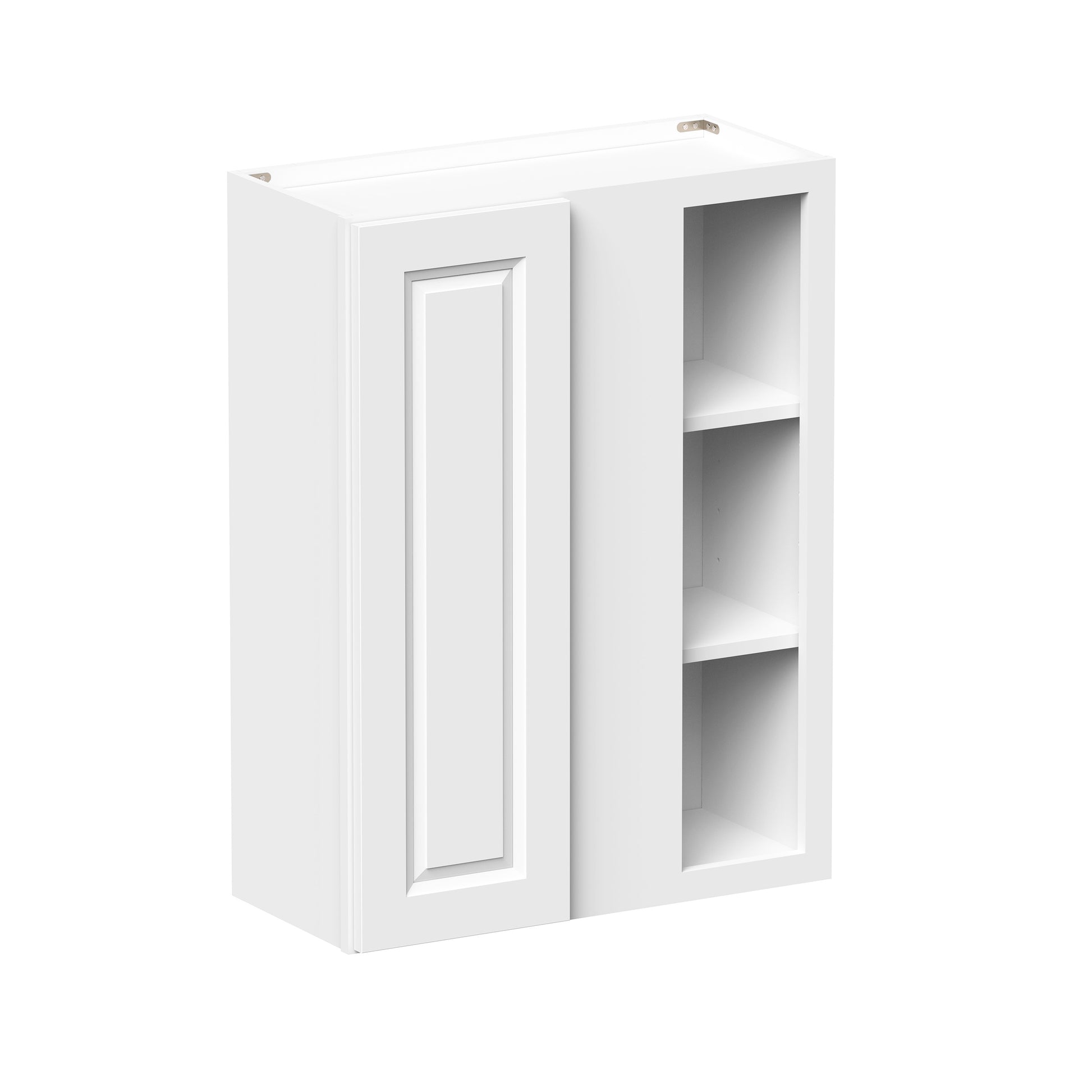 Glacier White RTA 27"W x 12"D x 30"/36"H Standard Corner Wall Cabinets With 1 Door & 2 Shelves