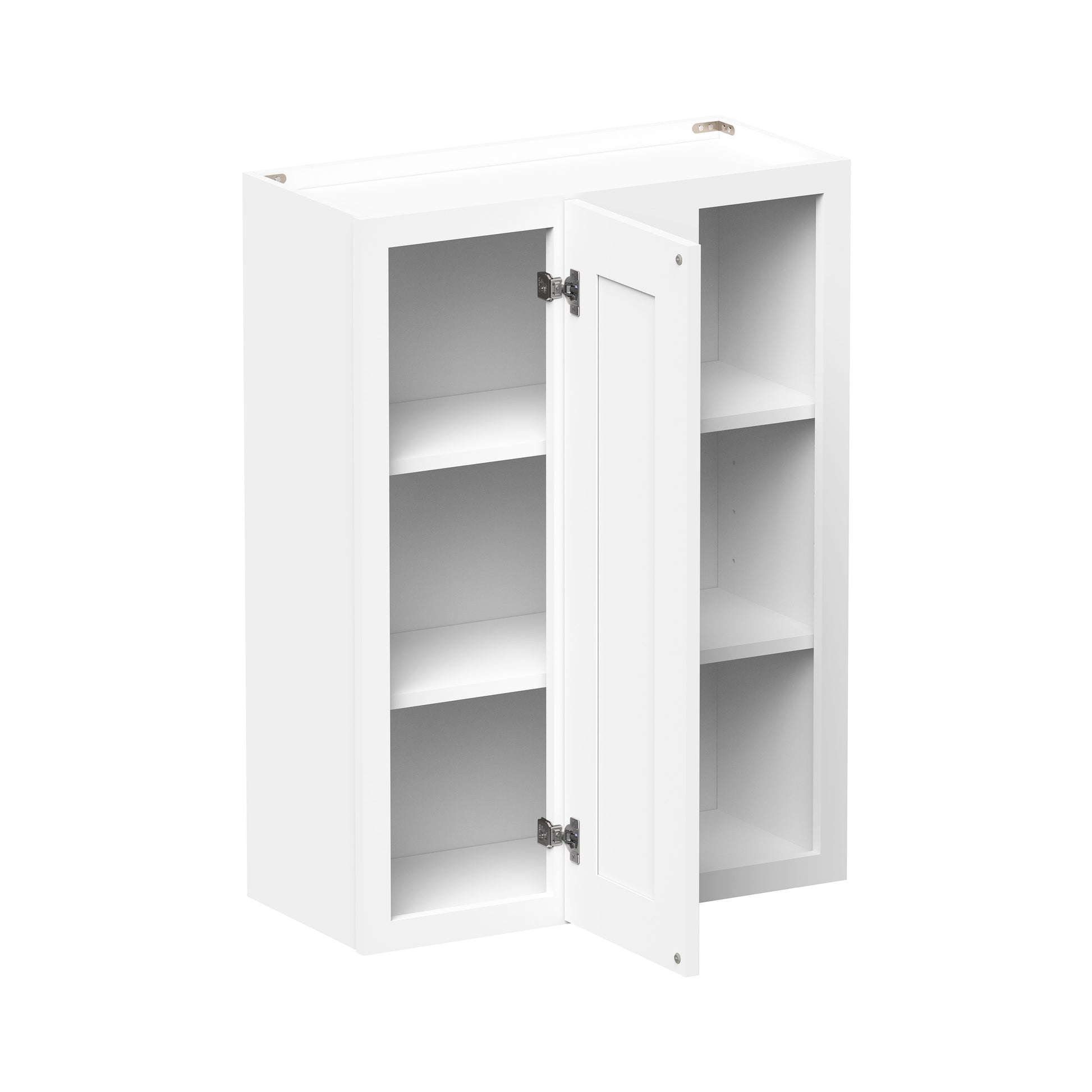 Glacier White RTA 27"W x 12"D x 30"/36"H Standard Corner Wall Cabinets With 1 Door & 2 Shelves
