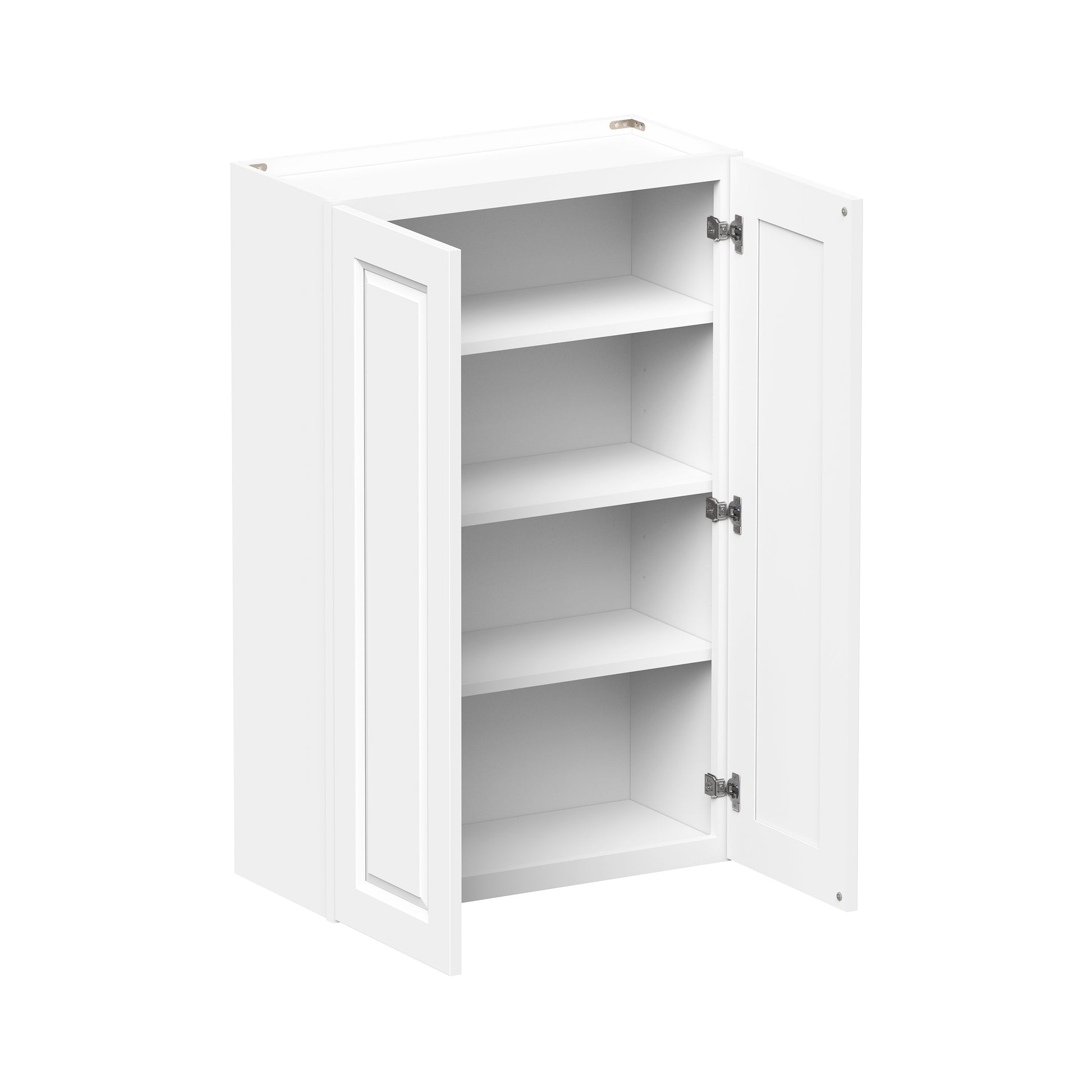 Glacier White RTA 24"-36"W x 12"D x 42"H Standard Wall Cabinets With 2 Doors & 3 Shelves