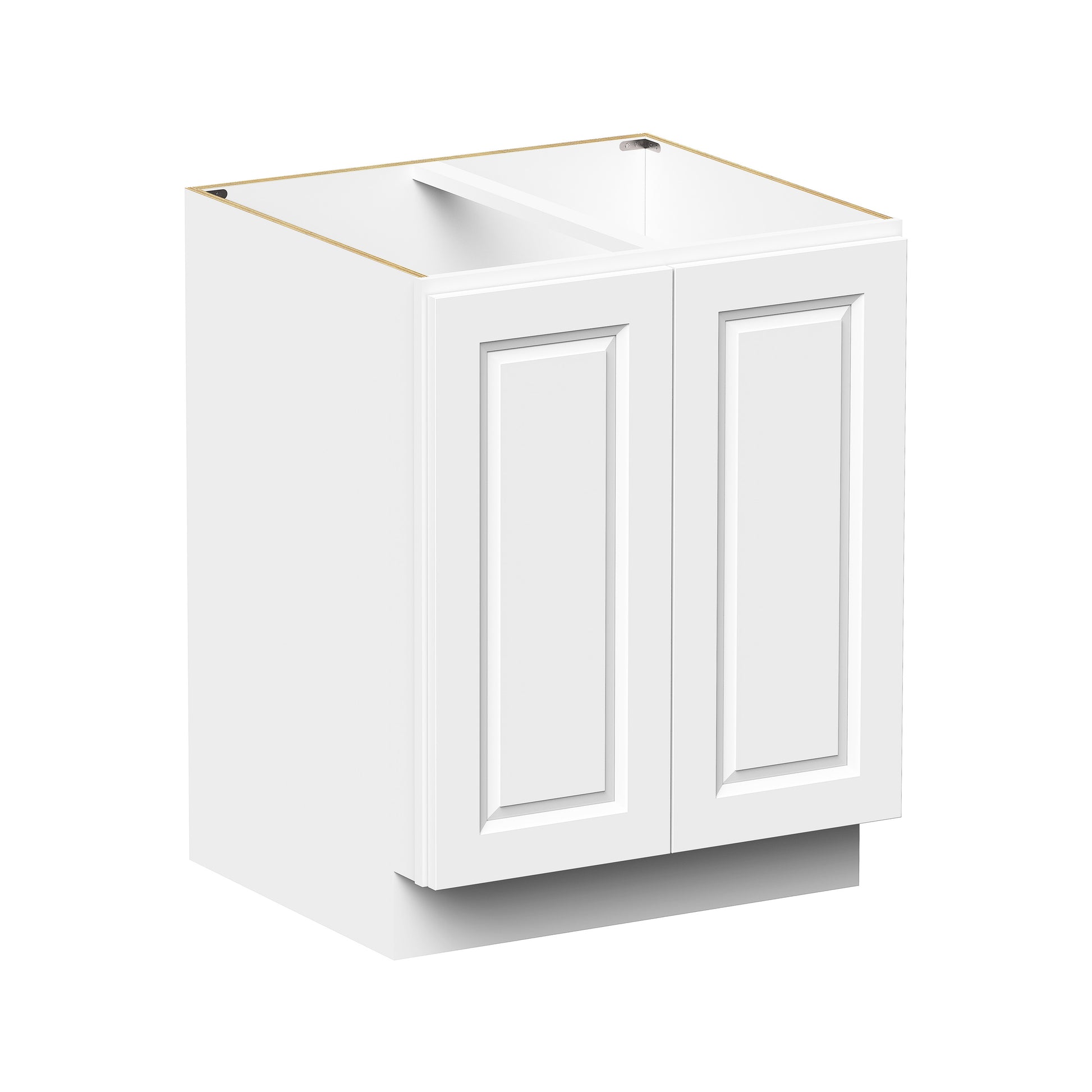 Glacier White RTA 24"-36"W x 24"D x 34.5"H Full Height Door Base Cabinets With 2 Doors & 1 Shelf