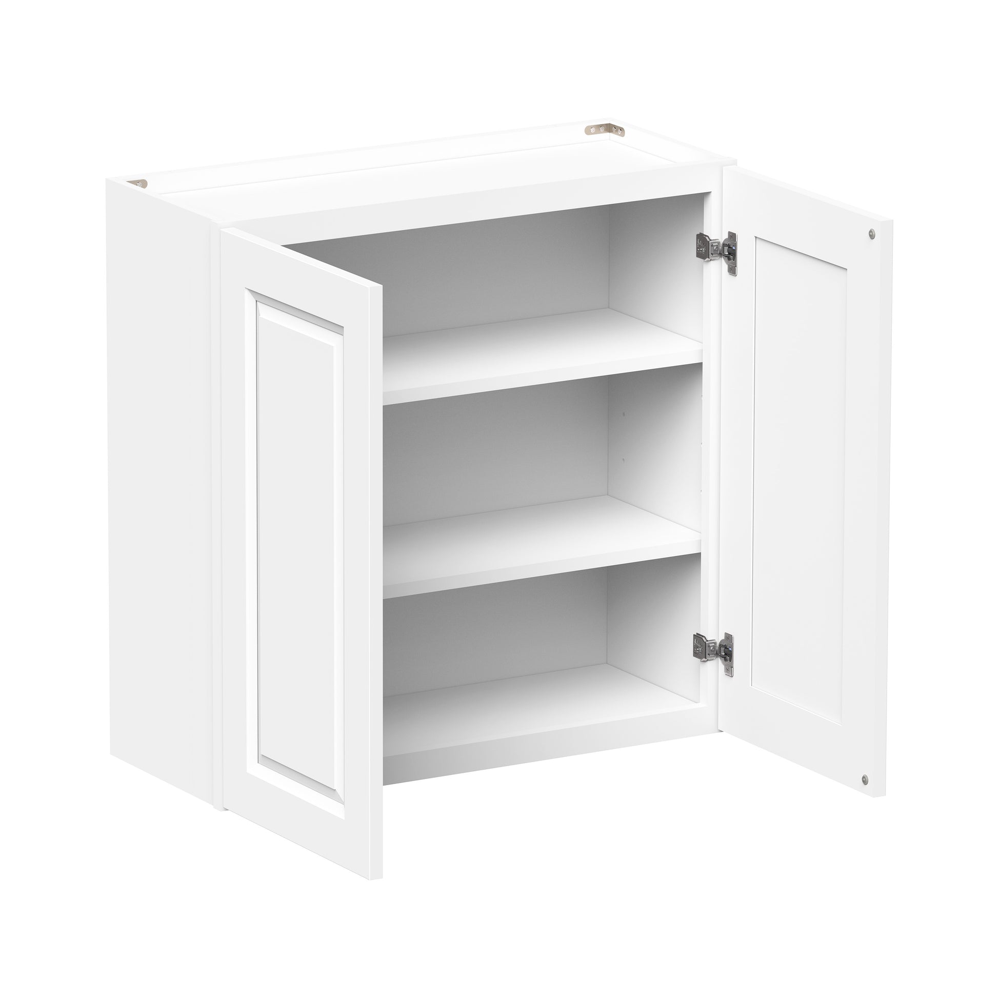 Glacier White RTA 24"-36"W x 12"D x 30"/36"H Standard Wall Cabinets With 2 Doors & 2 Shelves