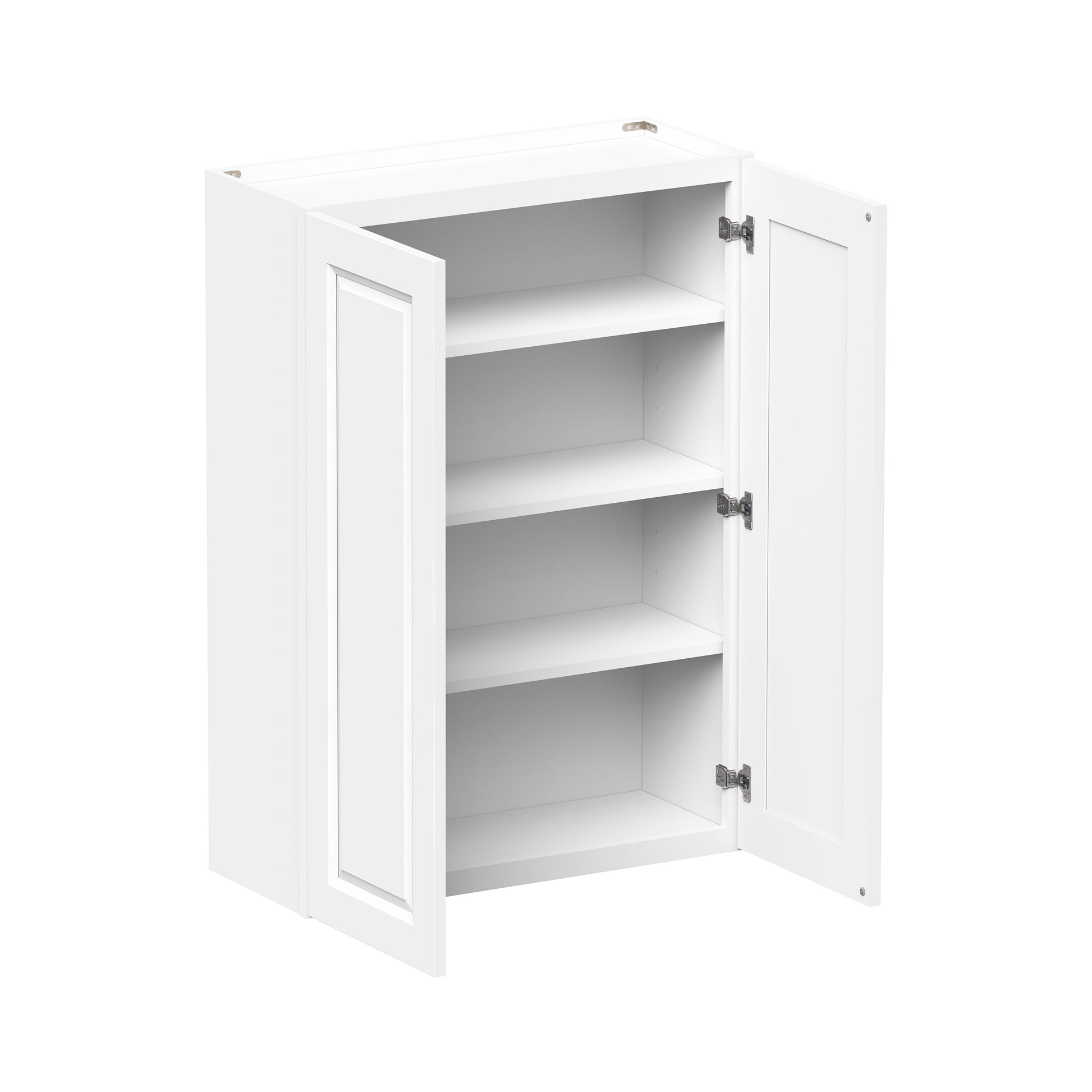Glacier White RTA 24"-36"W x 12"D x 42"H Standard Wall Cabinets With 2 Doors & 3 Shelves